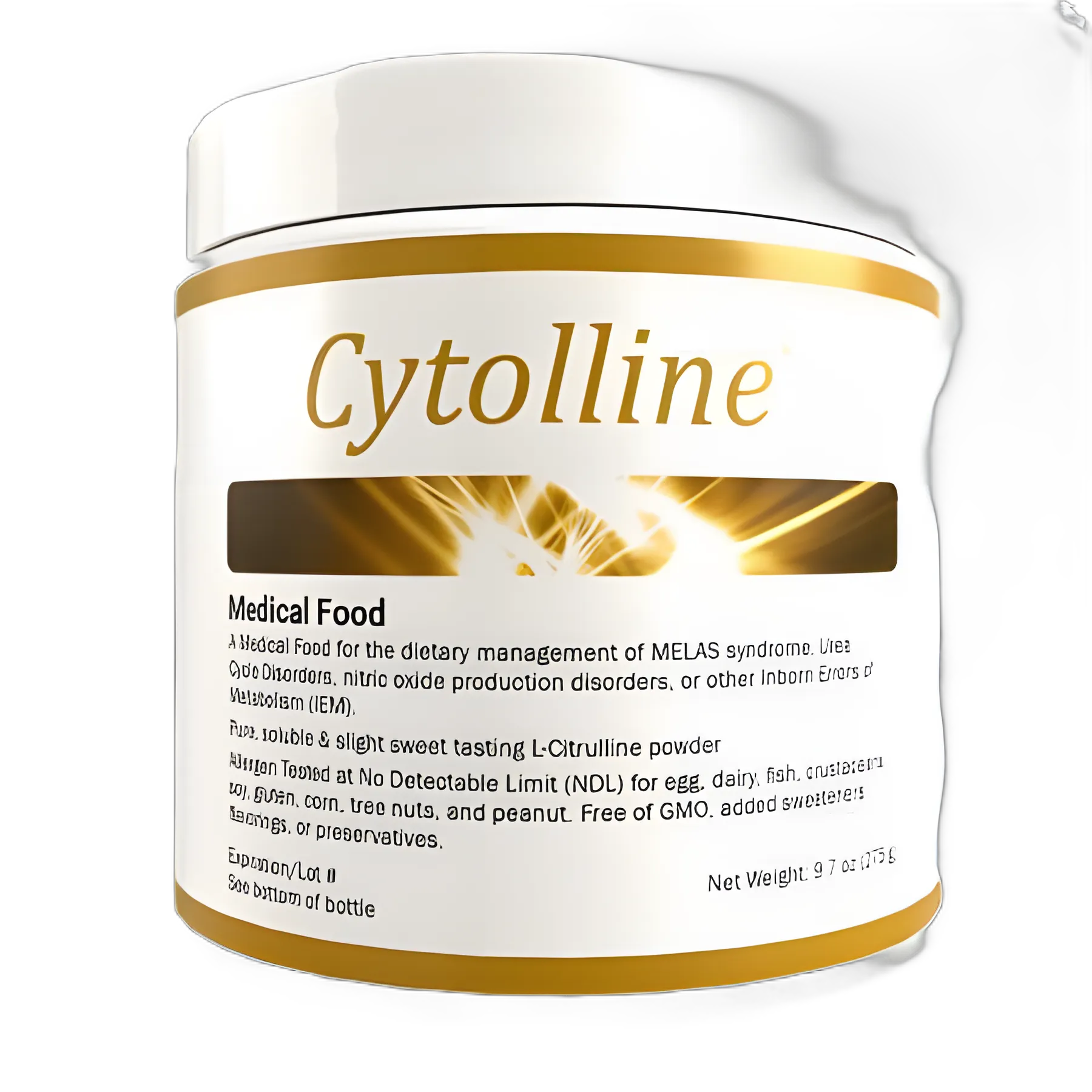Cytolline® Unflavored L-Citrulline Powder 275g - Dietary Management for MELAS & Urea Cycle Disorders
