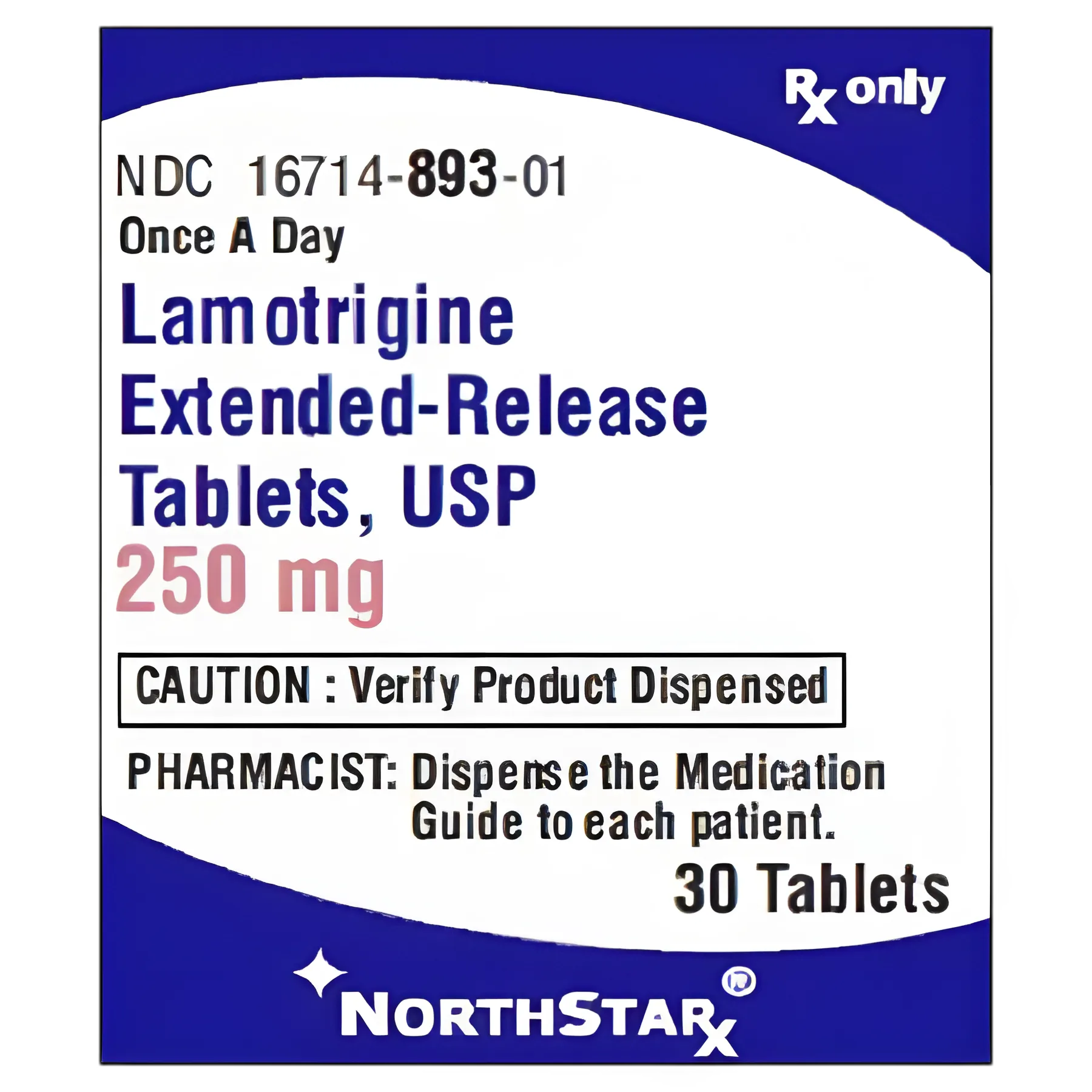 Lamotrigine 250 mg Tablet Bottle by NorthStar Rx - 30 Count for Seizure Control