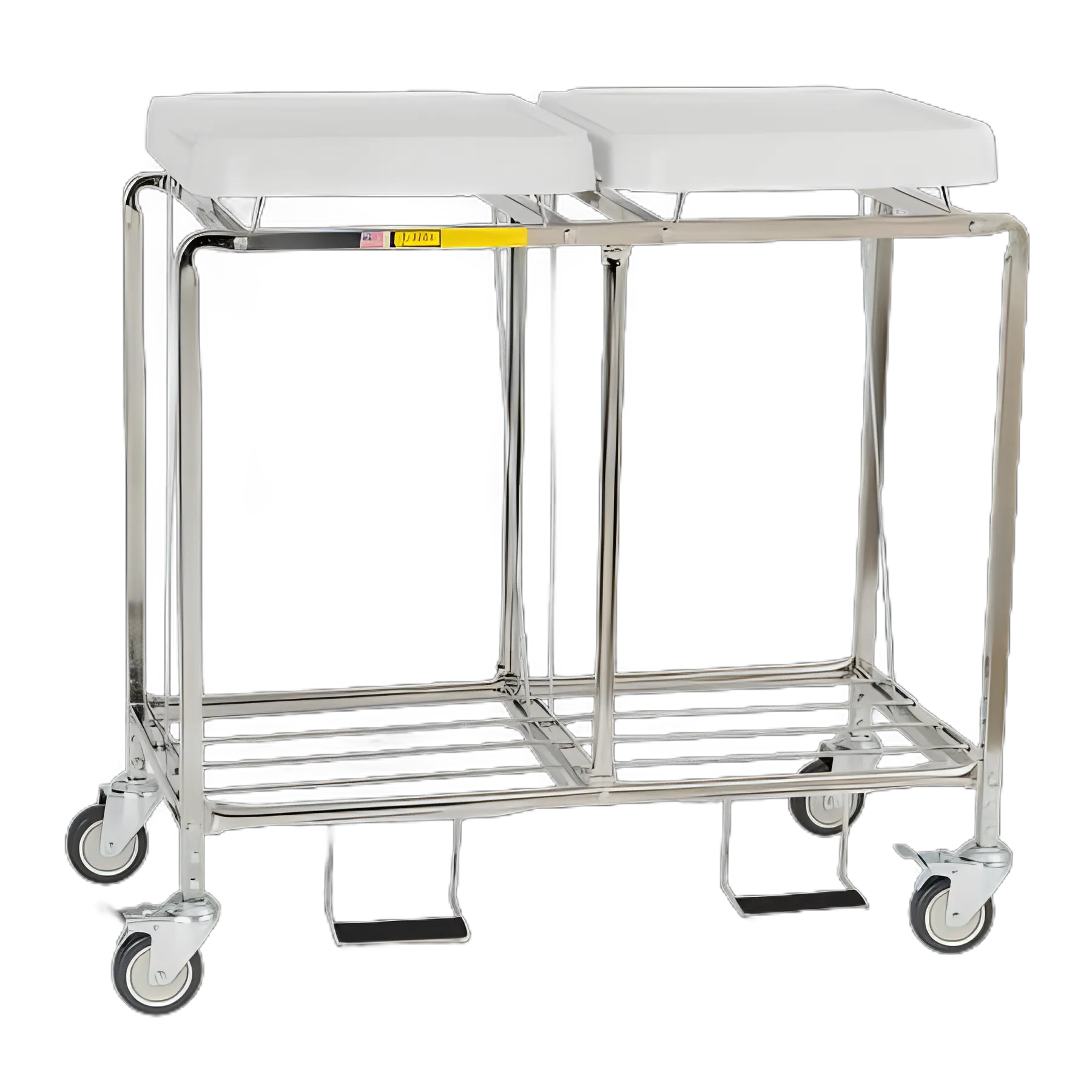 Double Hamper Stand Leakproof 30 to 35 gal. Capacity Foot Pedal White ABS High Impact Lid