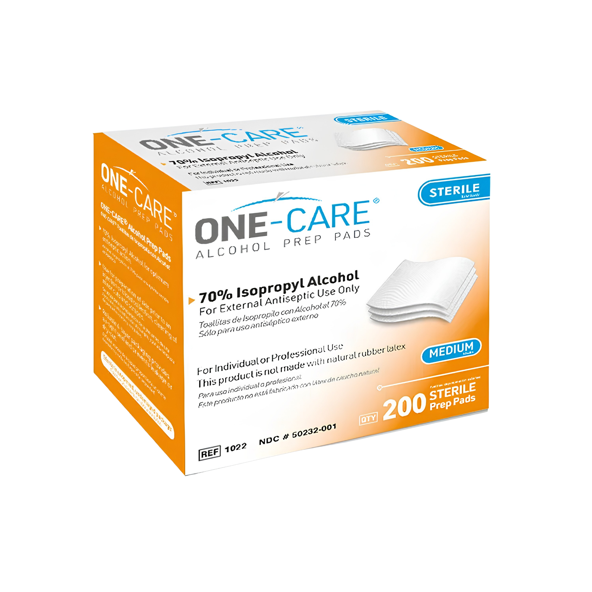 Alcohol Prep Pads, 70% Isopropyl Alcohol, M Size