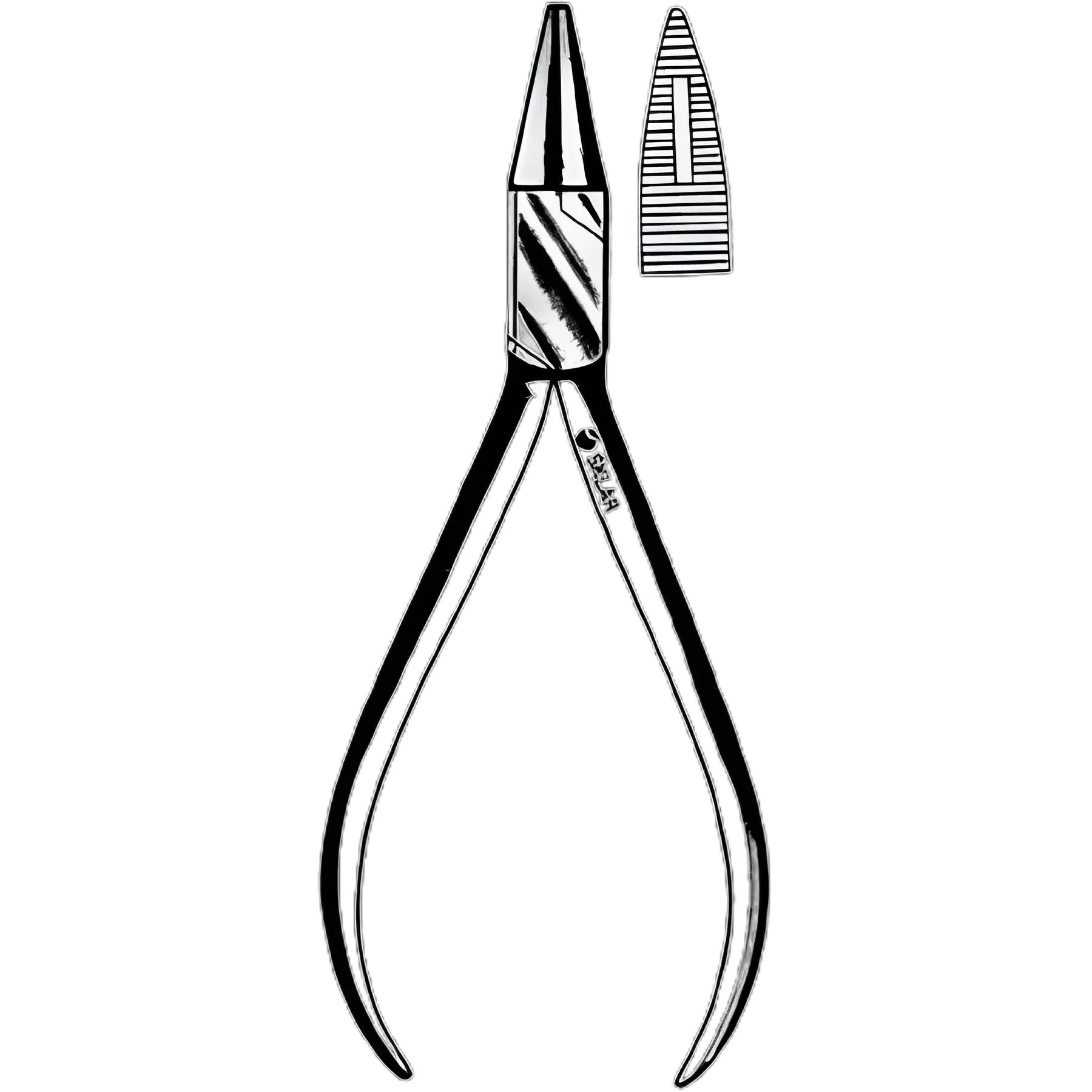 Needle Nose Pliers Sklar® 5-1/2 Inch Stainless Steel Serrated Jaws with Groove