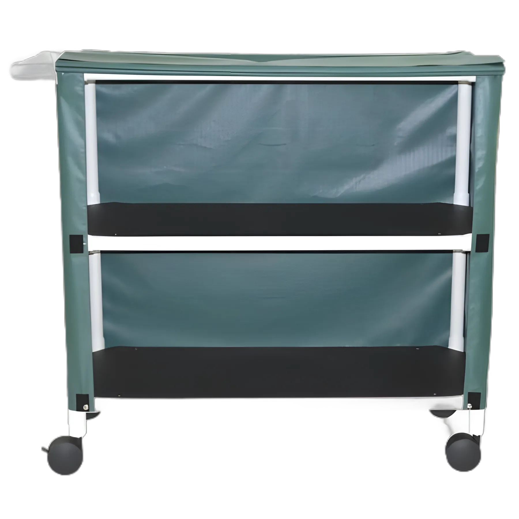 MJM International Linen Cart with Cover, 2 Shelves, 4 Inch Casters