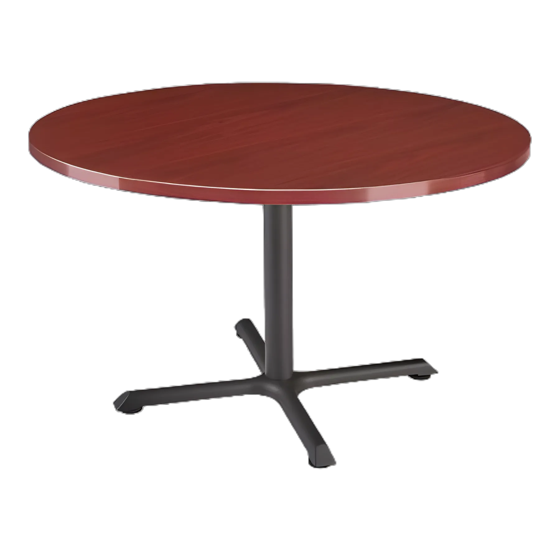 Cafe Table ULINE Steel / Laminate Top 30 X 36 Inch Mahogany