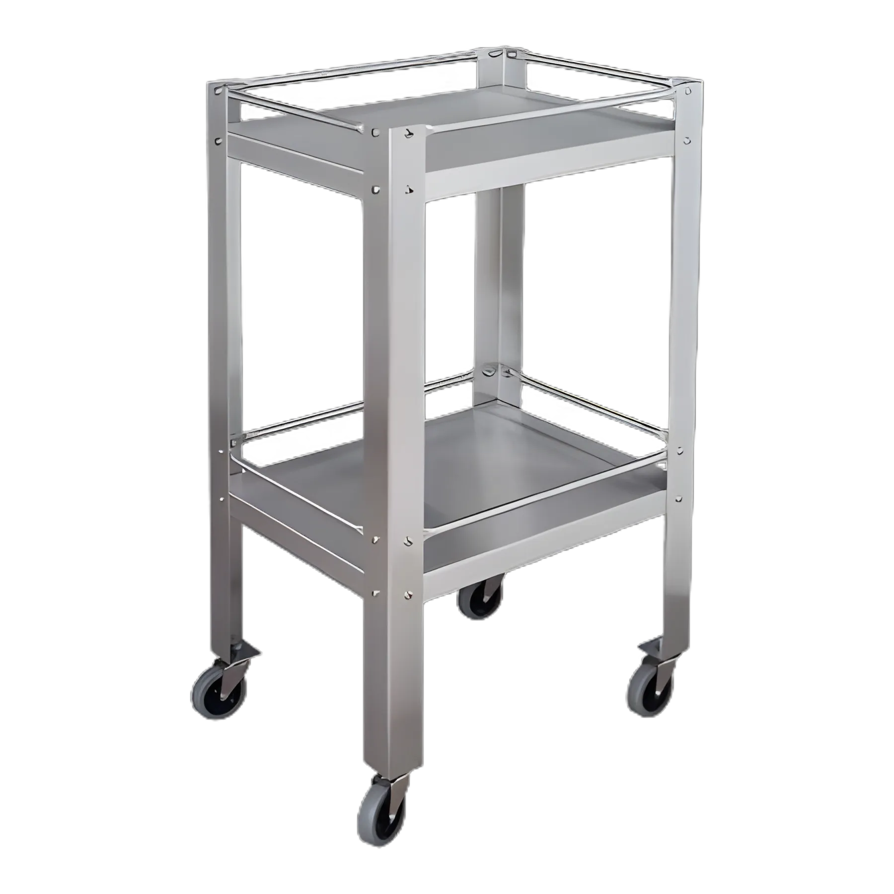 Utility Table 16 X 20 X 34 Inch Stainless Steel 4 Sided Top Rail