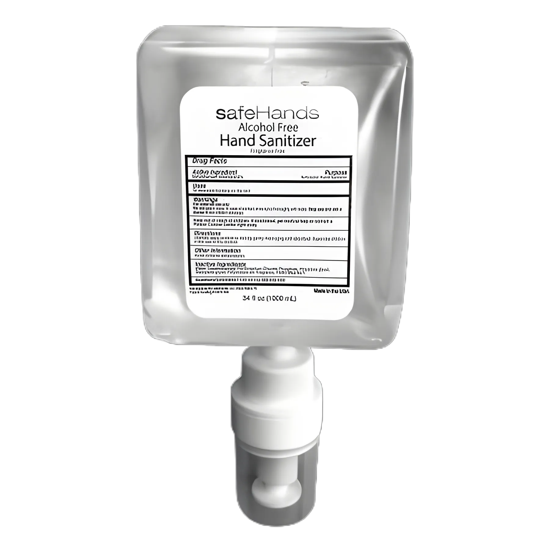 Alcohol-Free Hand Sanitizer safeHands® 1,000 mL BZK (Benzalkonium Chloride) Foaming Dispenser Refill Bottle