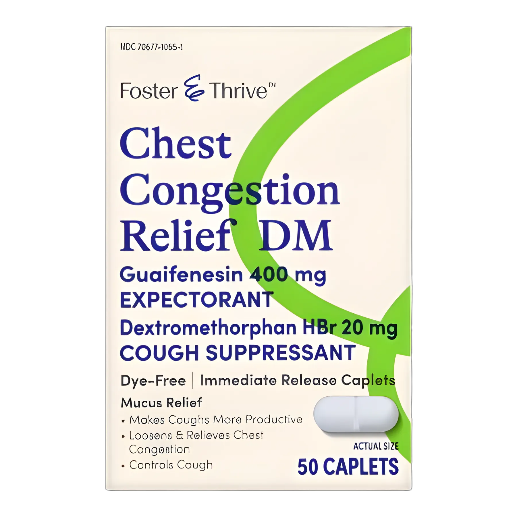 Cold and Cough Relief Foster & Thrive™ 400 mg - 20 mg Strength Tablet 50 per Box