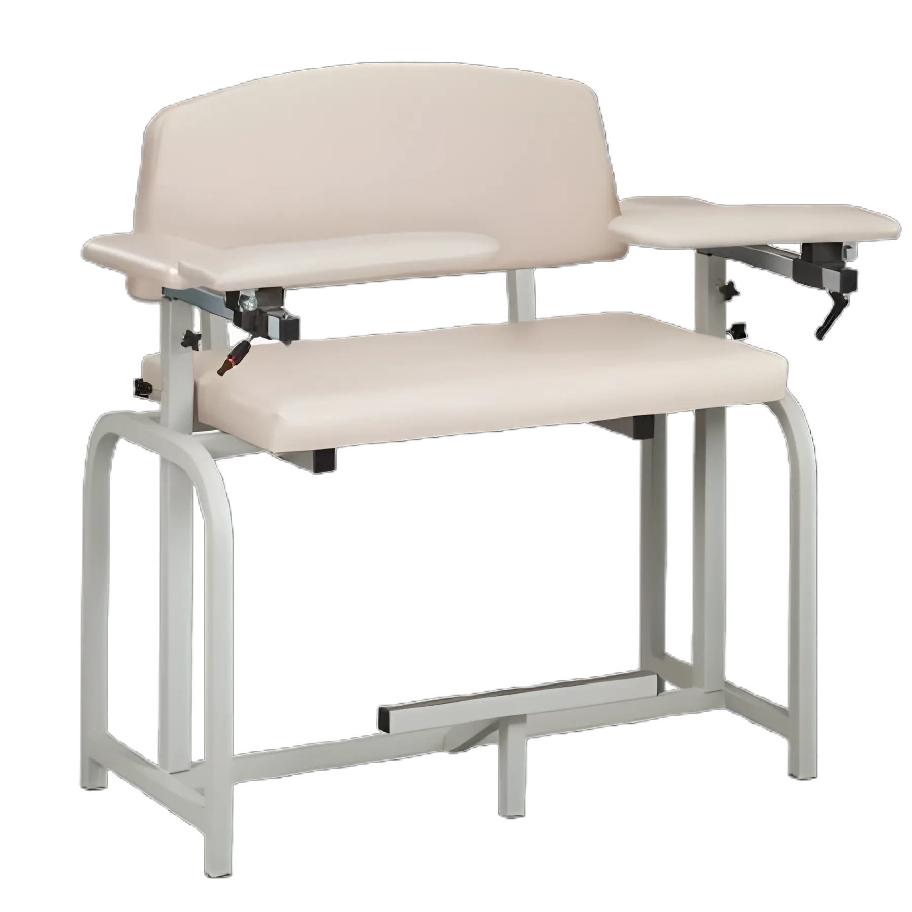 Extra Tall/Wide Blood Drawing Chair with Padded Flip-Up Arms in Burgundy - Lab X Series