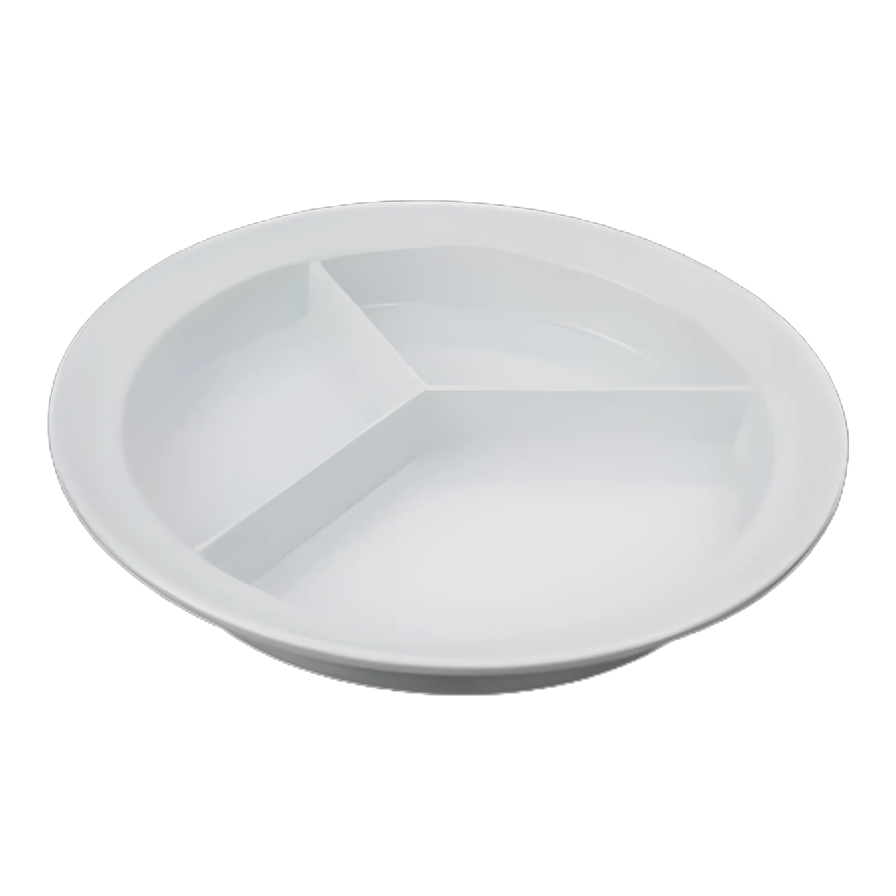 Partitioned Scoop Plate Sammons Preston White Reusable Melamine 8-1/4 Inch Diameter