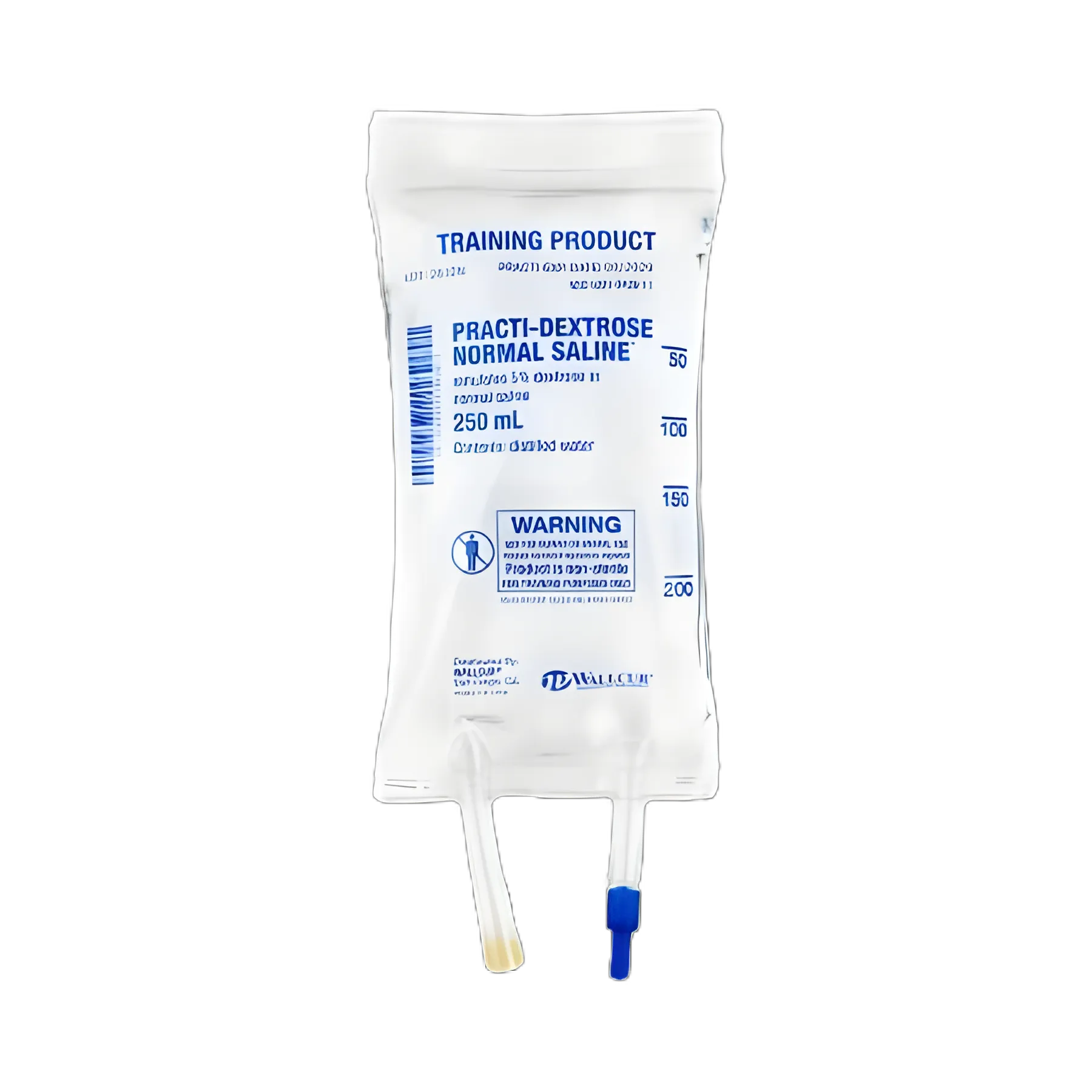 Wallcur Practi-250ml IV Bag Dextrose 5% in Normal Saline for Clinical Training
