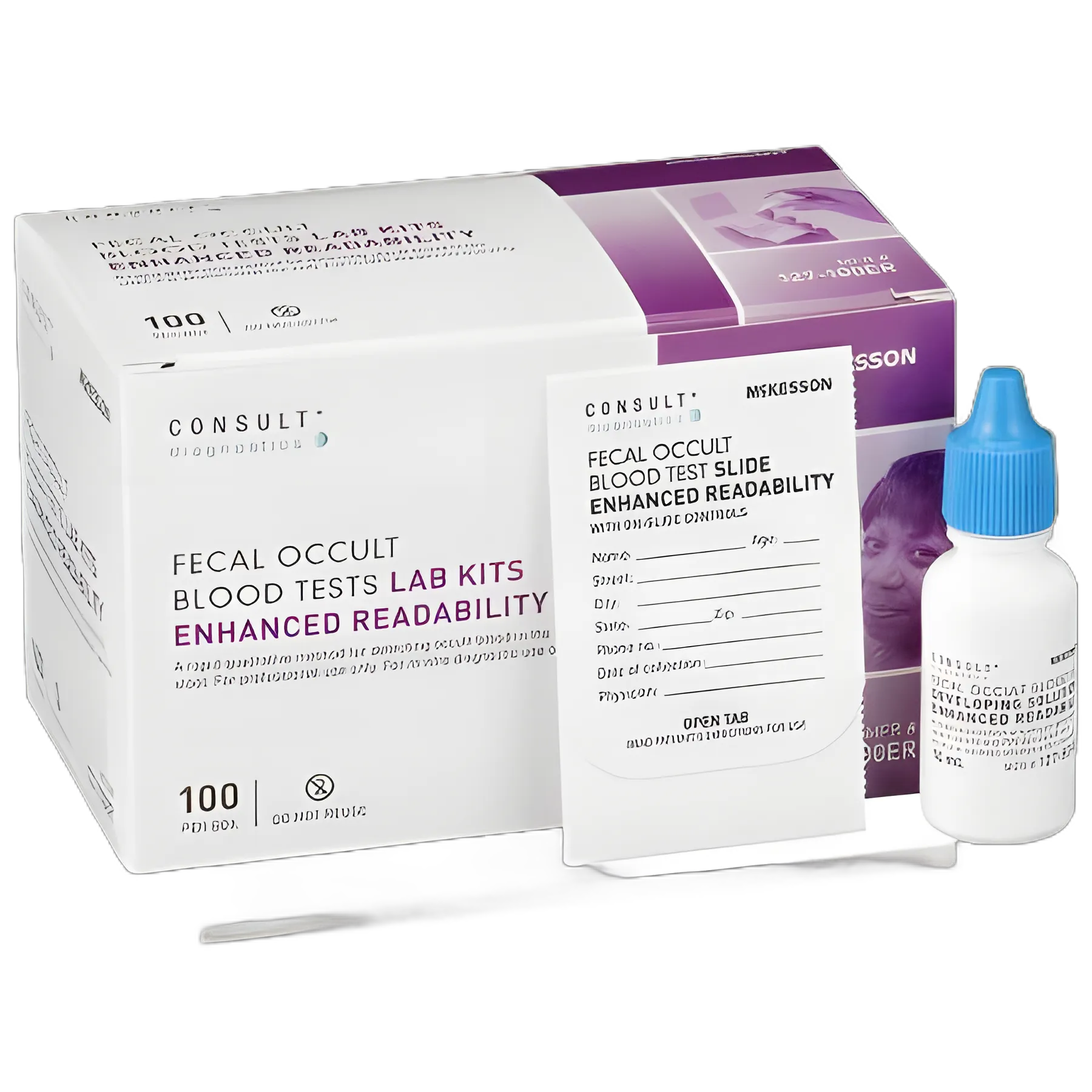 McKesson Consult™ FOBT Cancer Screening Test Kit - 100 Tests, CLIA Waived