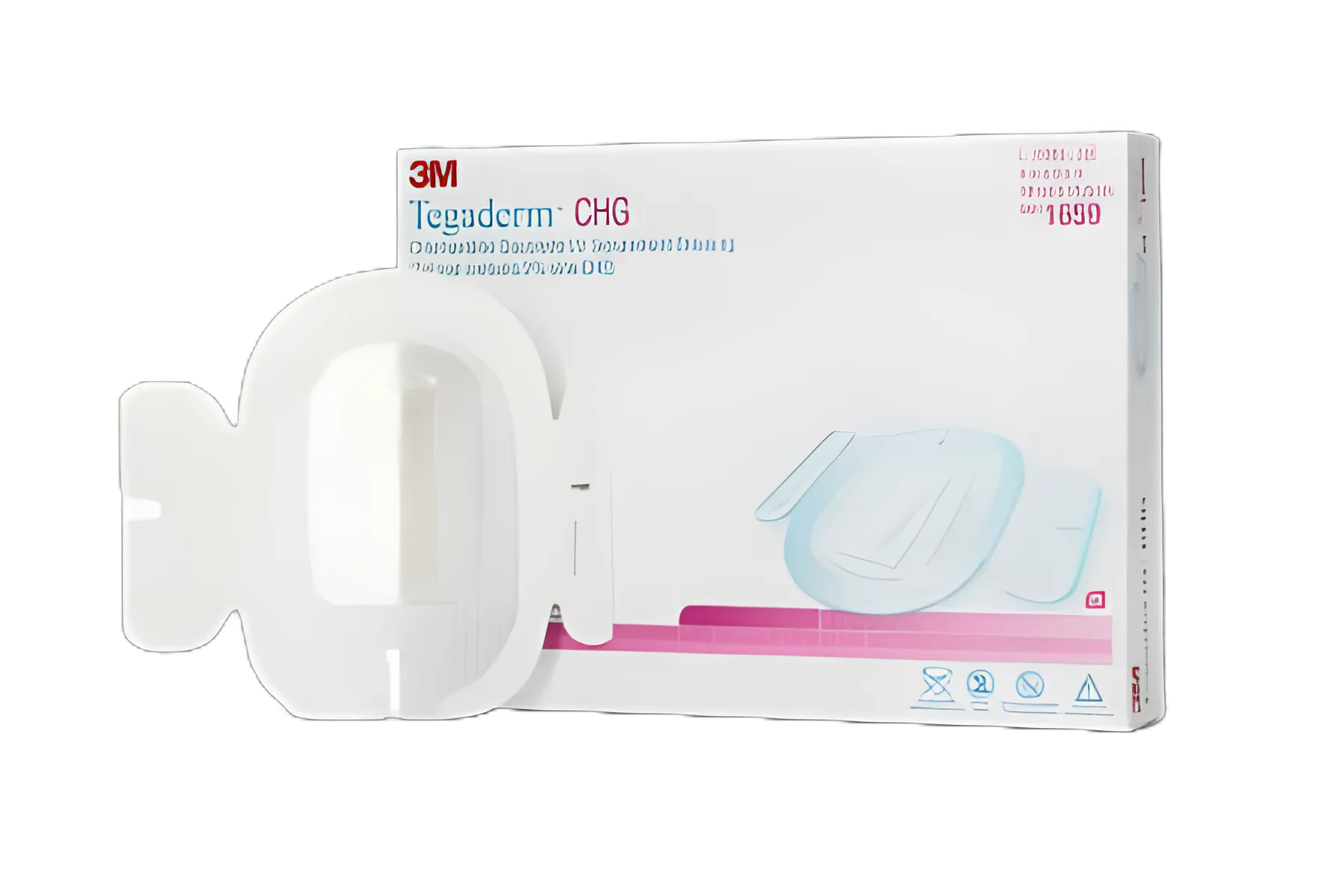I.V. Dressing with CHG 3M™ Tegaderm™ CHG (Chlorhexidine Gluconate) / Film 4 X 6-1/8 Inch Sterile