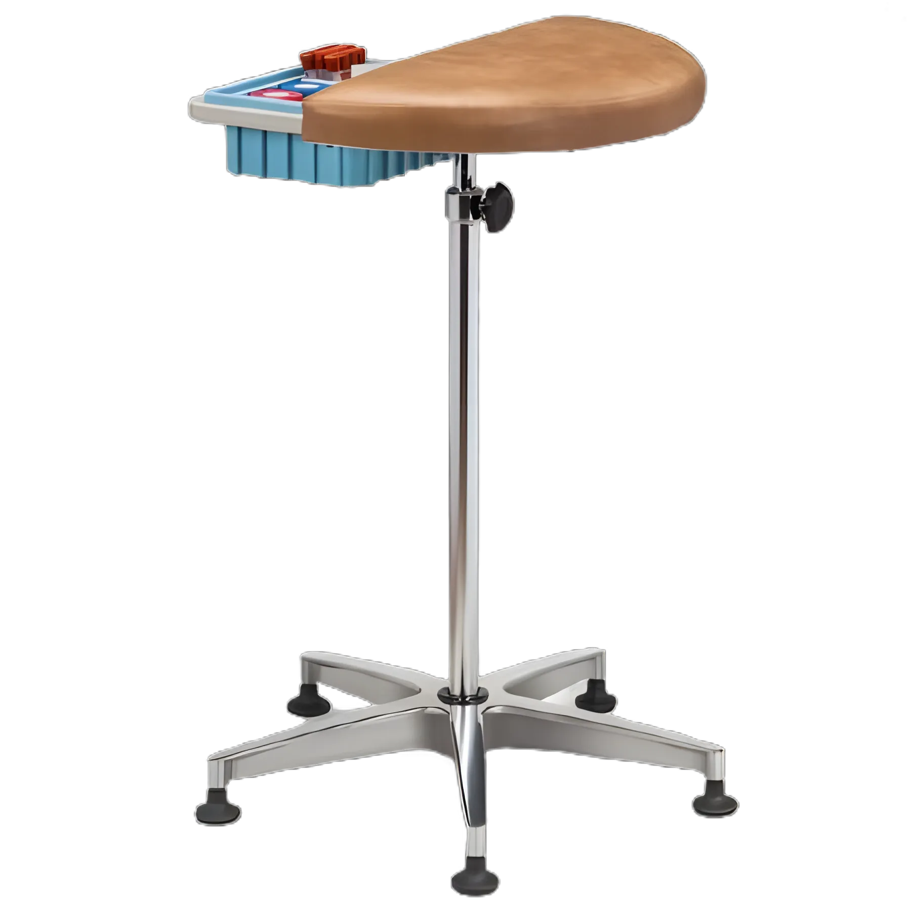Clinton Industries Phlebotomy Stand 6940 Model - Durable 5-Leg Cast Aluminum Base, 30 to 38 Inch Adjustable Height with Easy-Clean Bin