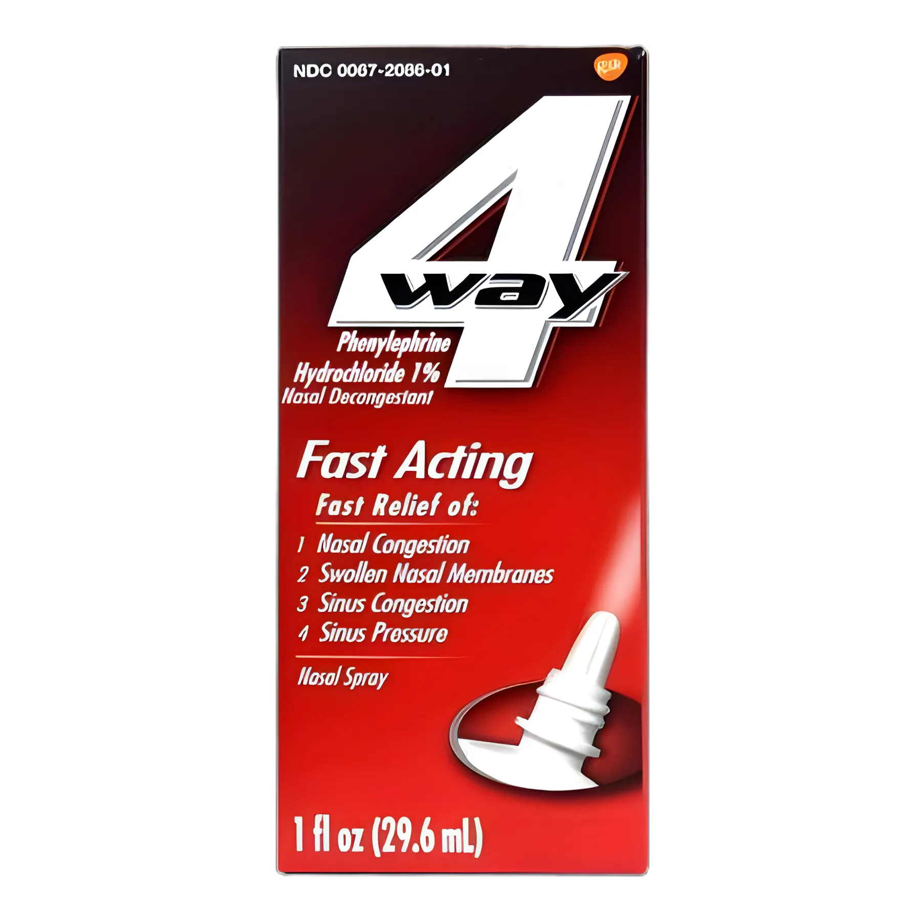 4 Way Fast Acting Nasal Spray for Sinus Relief, 1 oz - 1% Phenylephrine HCl