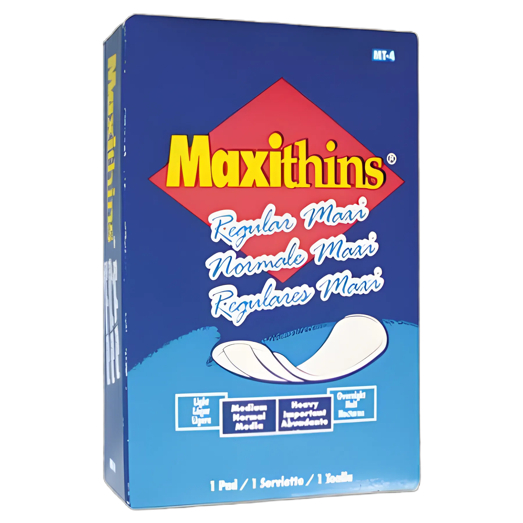 Maxithins Vended Sanitary Napkins #4, Maxi, 100 Individually Boxed Napkins/Carton