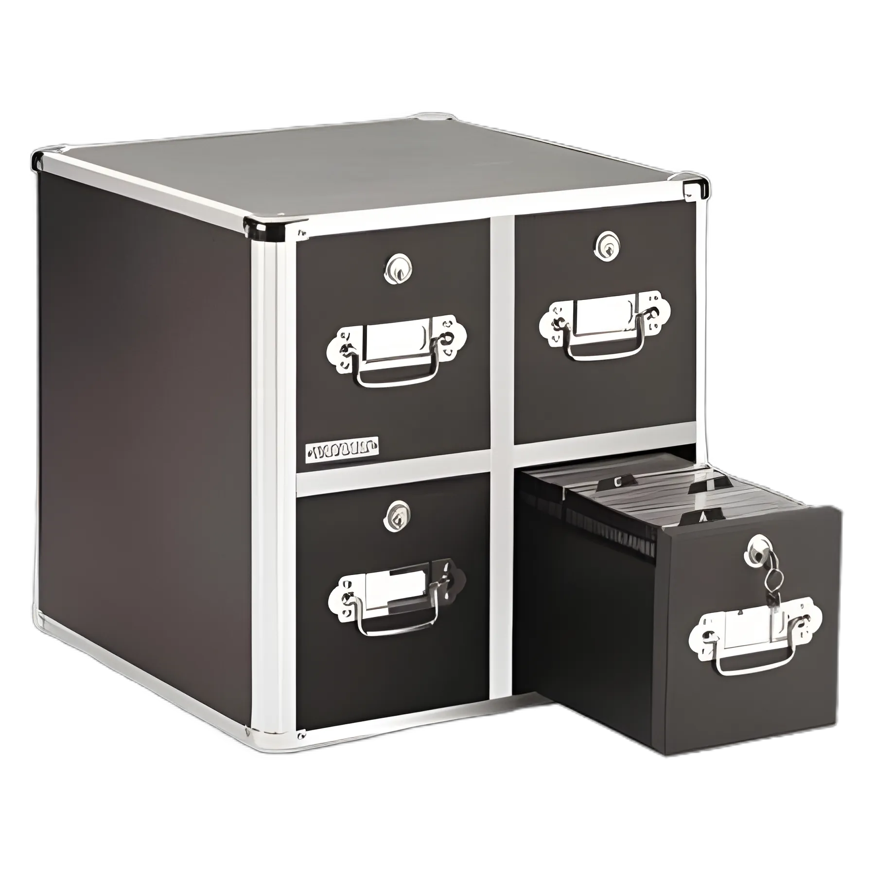 Four-Drawer CD File Cabinet, Holds 660 Folders or 240 Slim/120 Standard Cases, Black