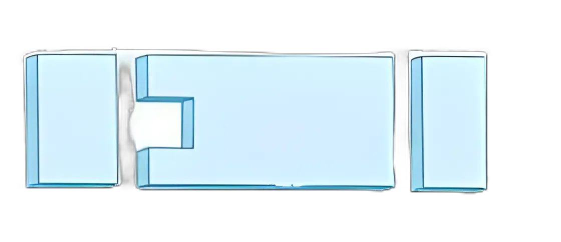 Table Support Surface 2 Inch, 18-1/2 X 20 Inch, 20 X 42-3/8 Inch, 10-1/2 X 20 Inch