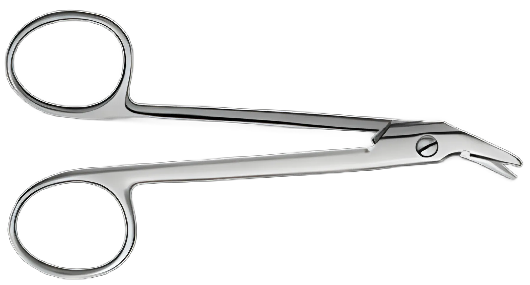 Wire Cutting Scissors V. Mueller® 4-3/4 Inch Length Surgical Grade Stainless Steel NonSterile Finger Ring Handle Angled Blunt Tip / Blunt Tip