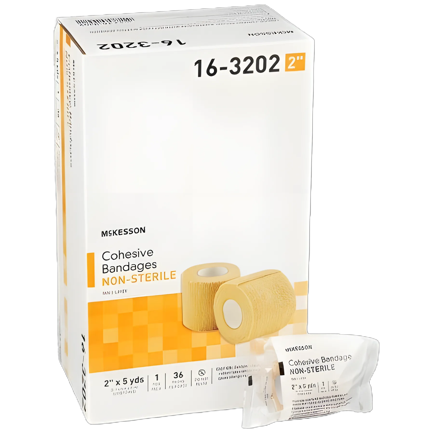 Cohesive Bandage McKesson 2 Inch X 5 Yard Self-Adherent Closure Tan NonSterile Standard Compression - 16-3202