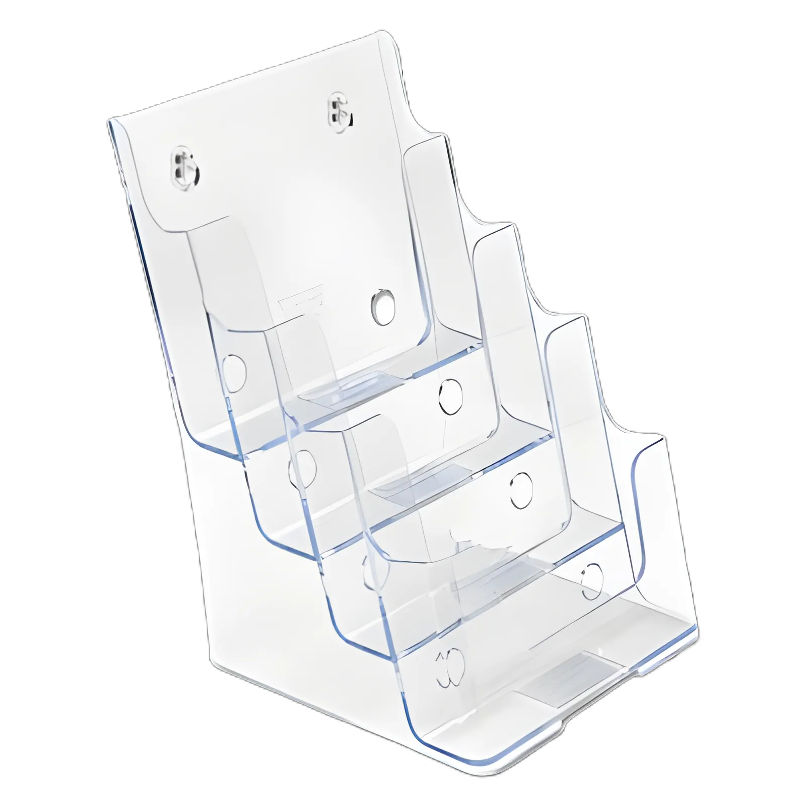 4-Compartment DocuHolder, Booklet Size, 6.88w x 6.25d x 10h, Clear