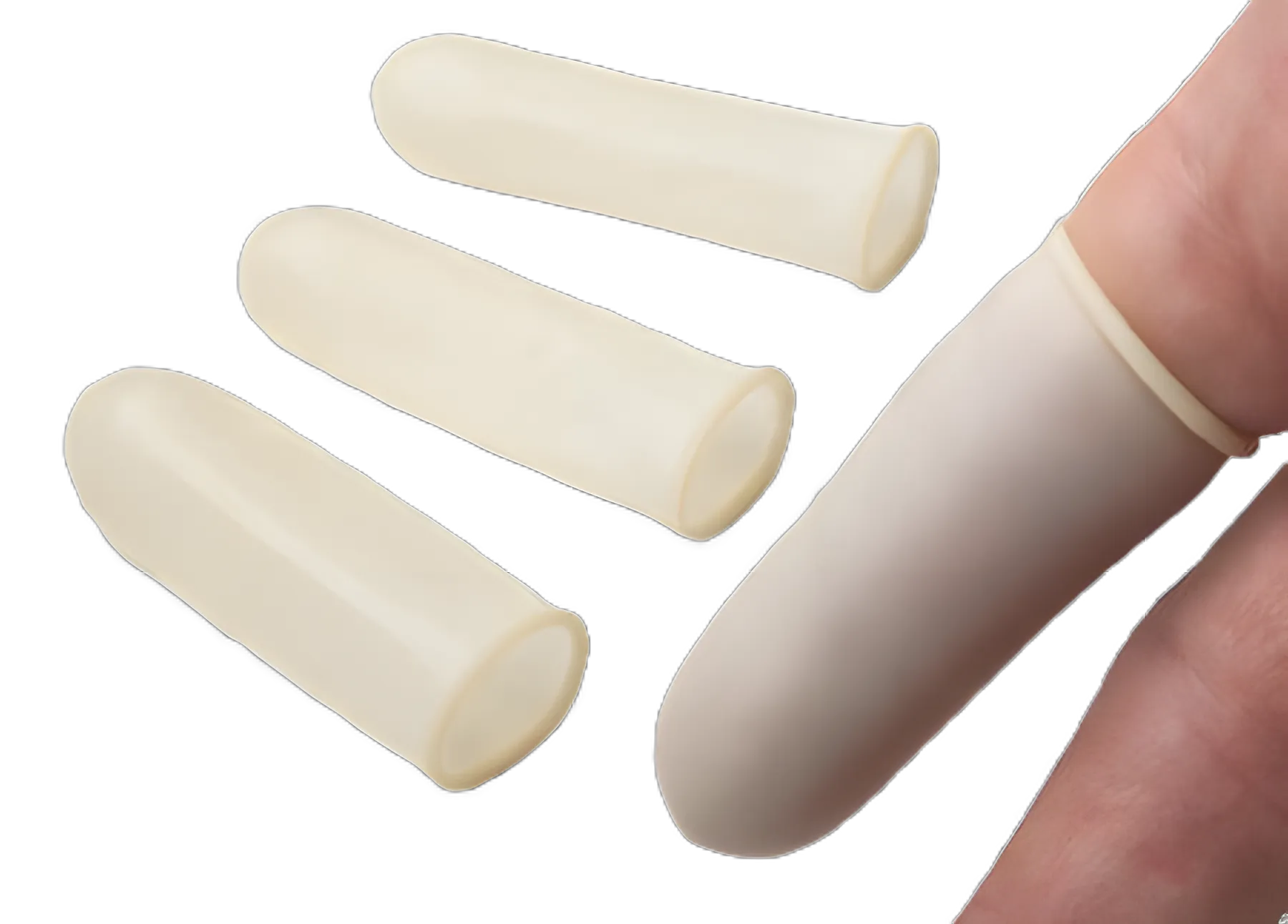 Tech-Med® Medium Latex Finger Cots, Powder-Free, Non-Sterile for Medical Use