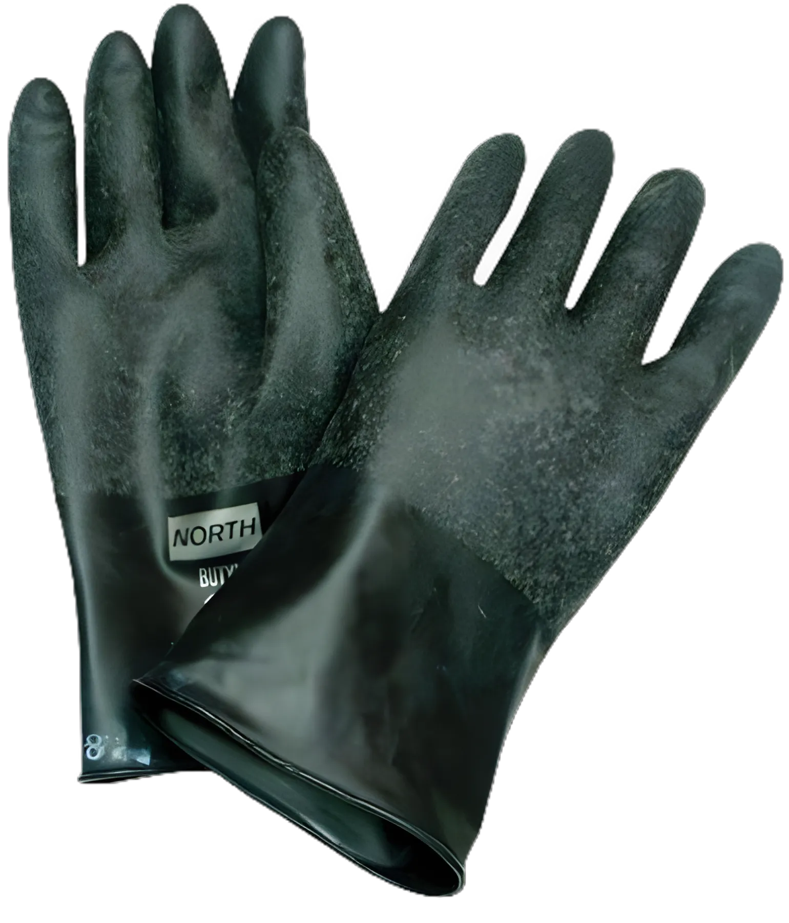 Utility Glove North™ Size 8 Butyl Rubber Black 11 Inch Beaded Cuff NonSterile