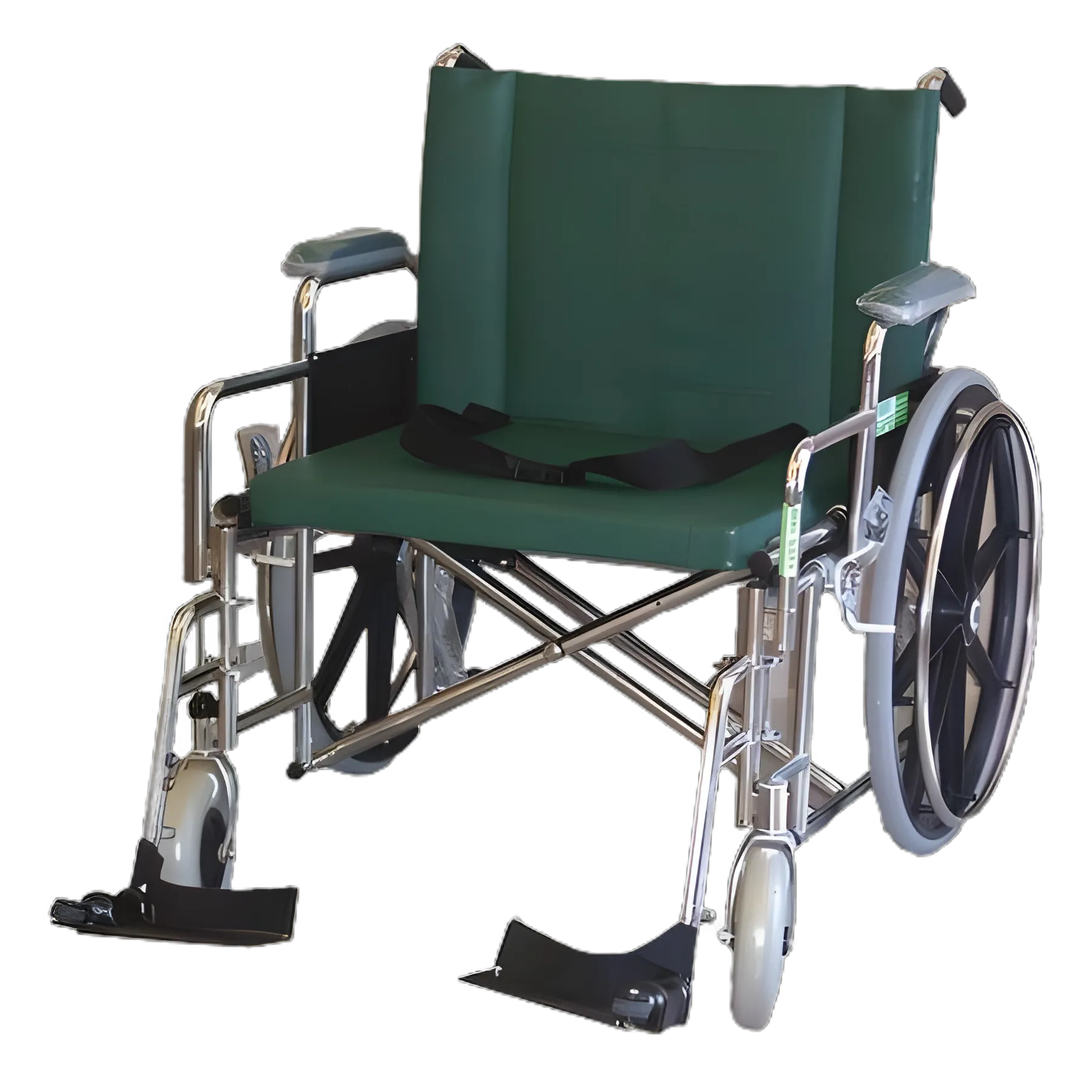 MRI Non-Magnetic Bariatric Wheelchair with Removable Footrest and Full-Length Arms, 550 lbs. Capacity