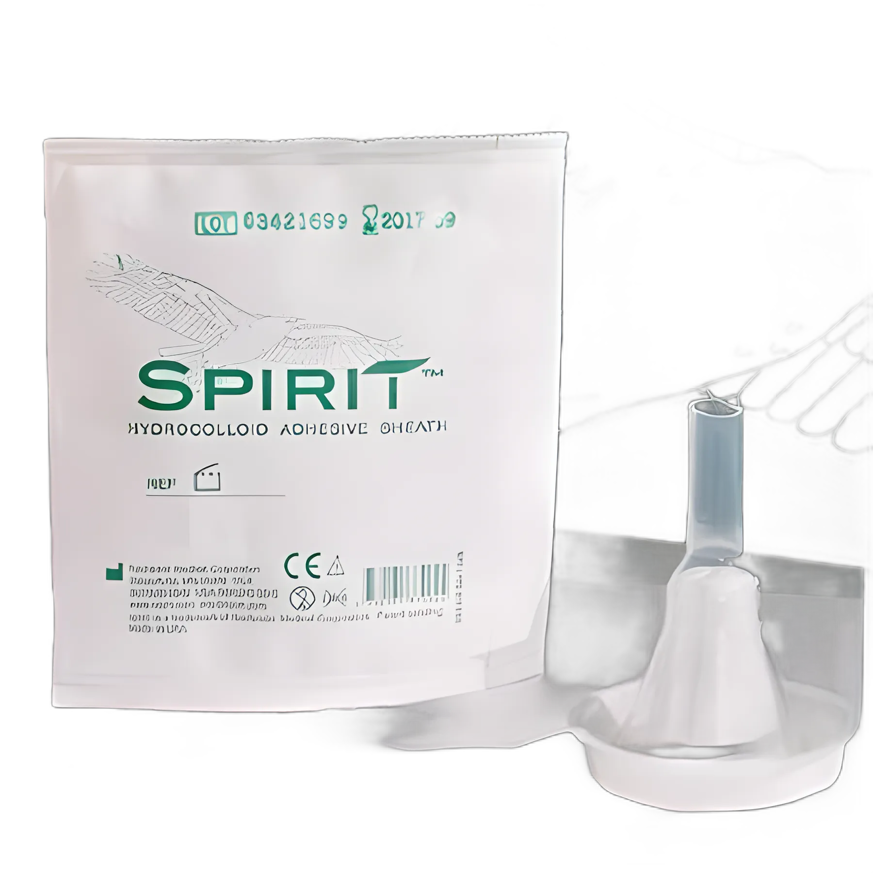 Male External Catheter Spirit™2 Self-Adhesive Band Hydrocolloid Silicone Large - 37304