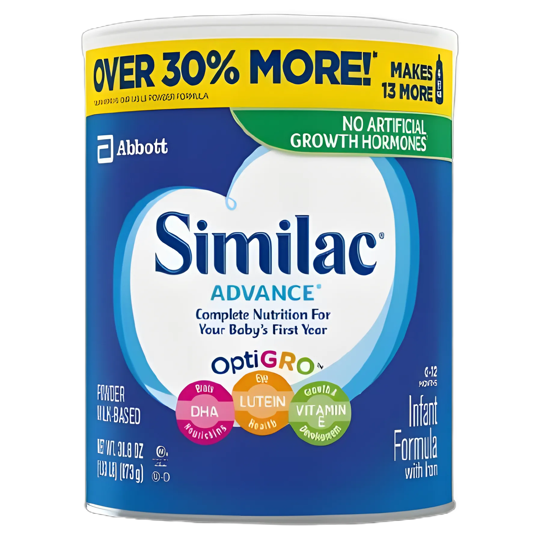 Similac Advance Unflavored Infant Formula, Iron-Fortified, 30.8 oz