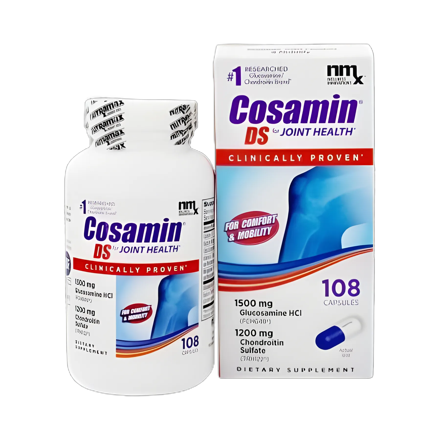 Joint Health Supplement Cosamin® DS Vitamin C (as Manganese Ascorbate) 6 mg, Manganese (as Manganese Ascorbate) 1 mg, Glucosamine HCl 1.5 g (1500 mg) 105 mg - 1 mg Strength Capsule 100 per Bottle