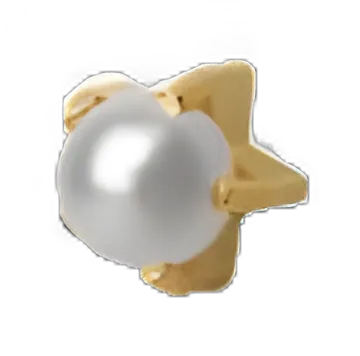 24K Gold Plated Ear Piercing Studs MediStuds® with White Pearl - MS2053TP