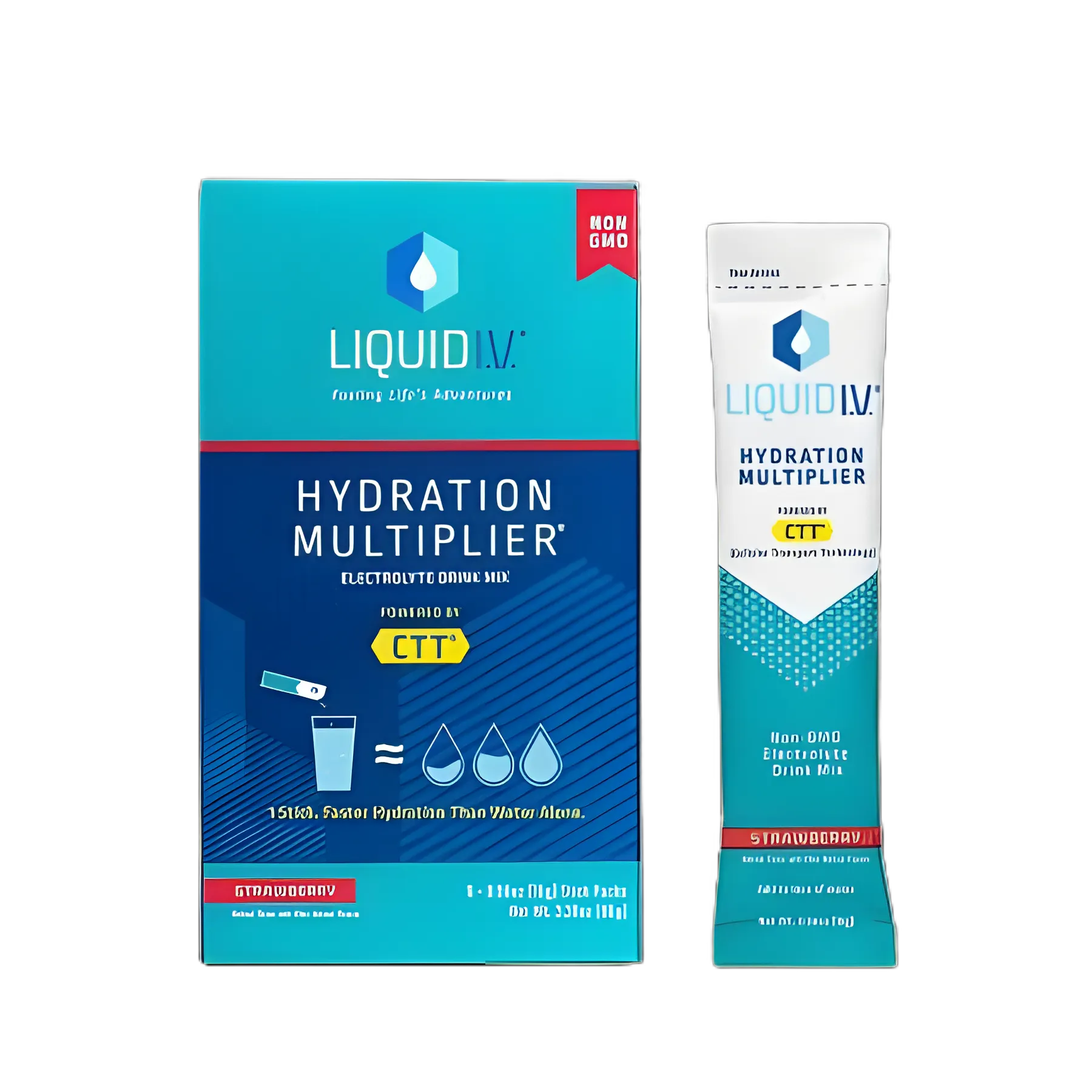Oral Electrolyte Solution Liquid I.V.® Hydration Multiplier® Strawberry Flavor 0.56 oz. Electrolyte - LVM-6015