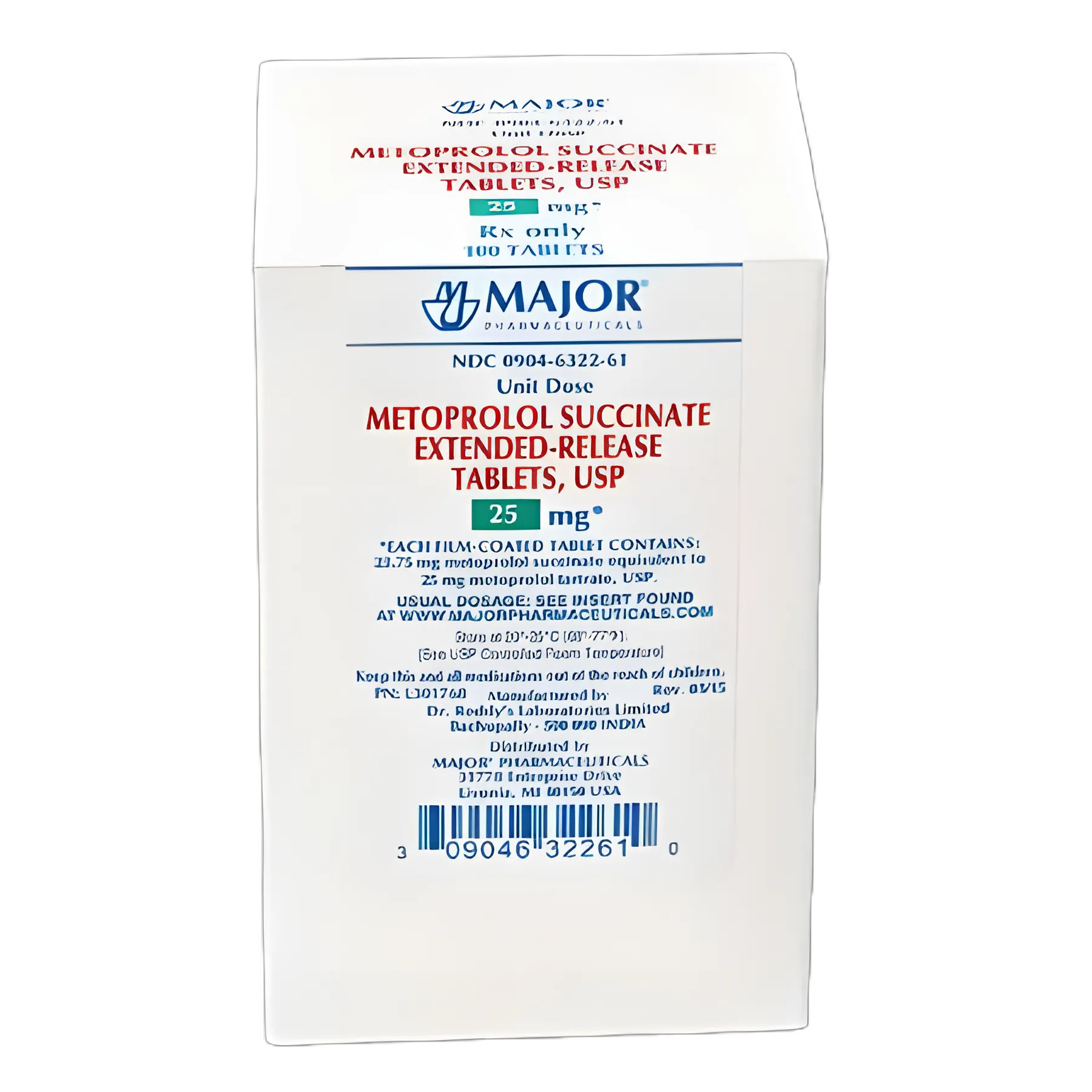 Metoprolol Succinate 25 mg Tablet Blister Pack 100 Tablets