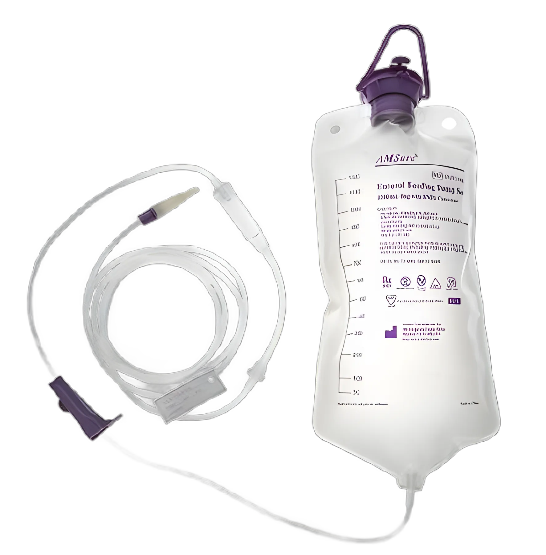 AMSure® 1200 mL Gravity Feeding Bag Set with ENFIT™ Connector and Transitional Adapter for Safe Enteral Nutrition