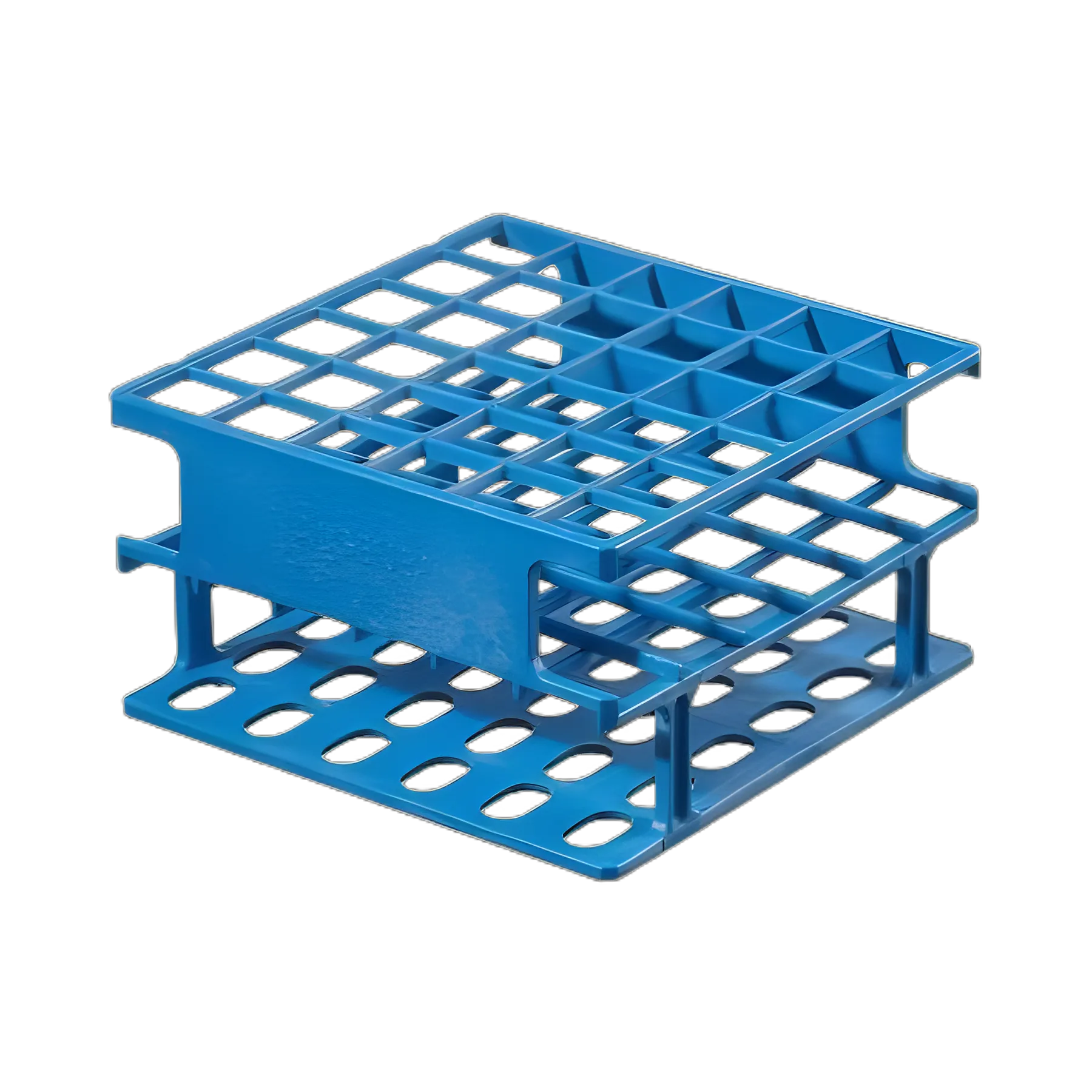 Nalgene™ Unwire™ Half Rack Test Tube Rack, 36-Place, 13mm Tubes, Blue, Autoclavable