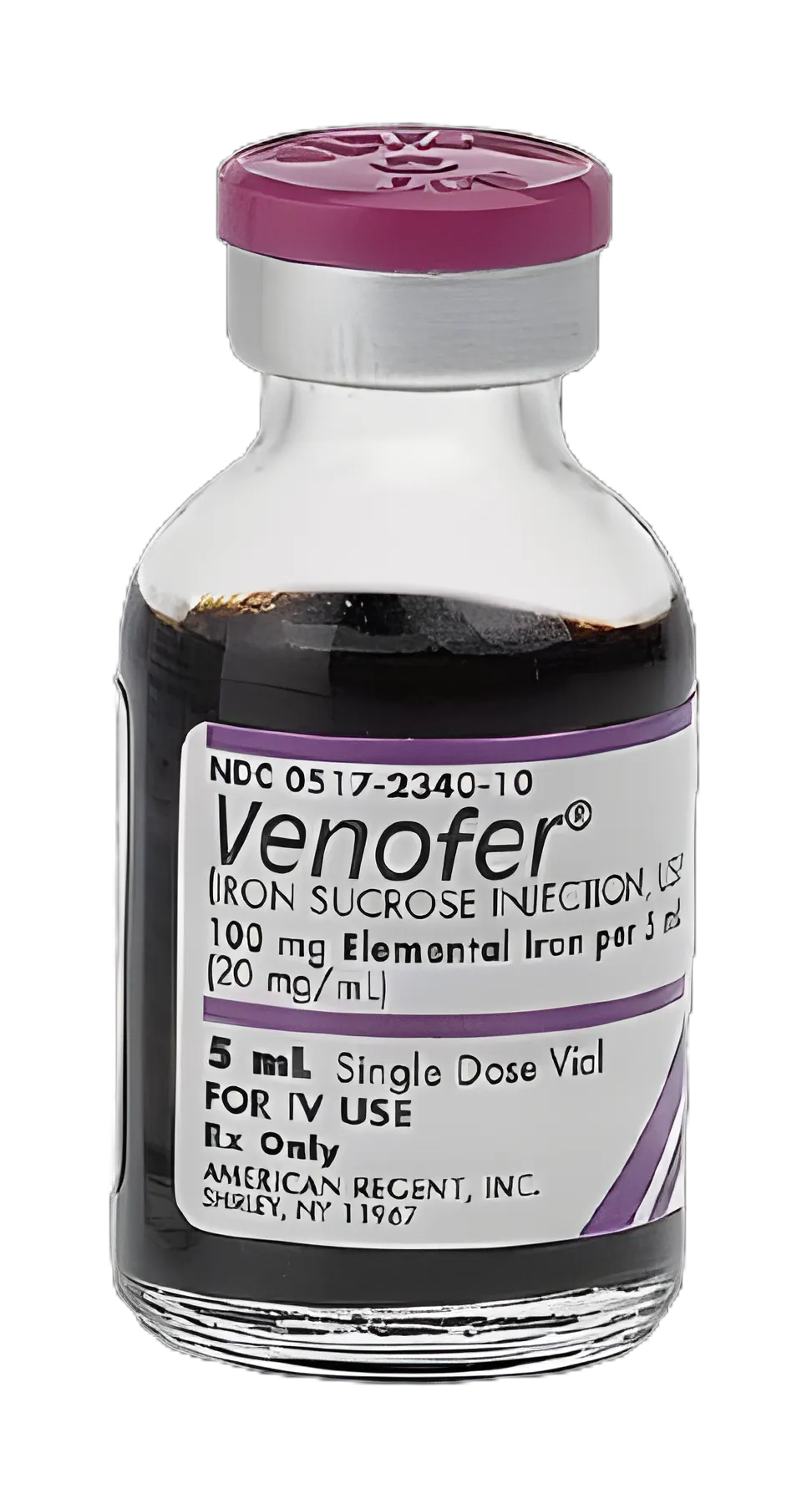 Venofer® Iron Preparation Iron Sucrose Complex 20 mg / mL Injection Single-Dose Vial 5 mL - 00517234025