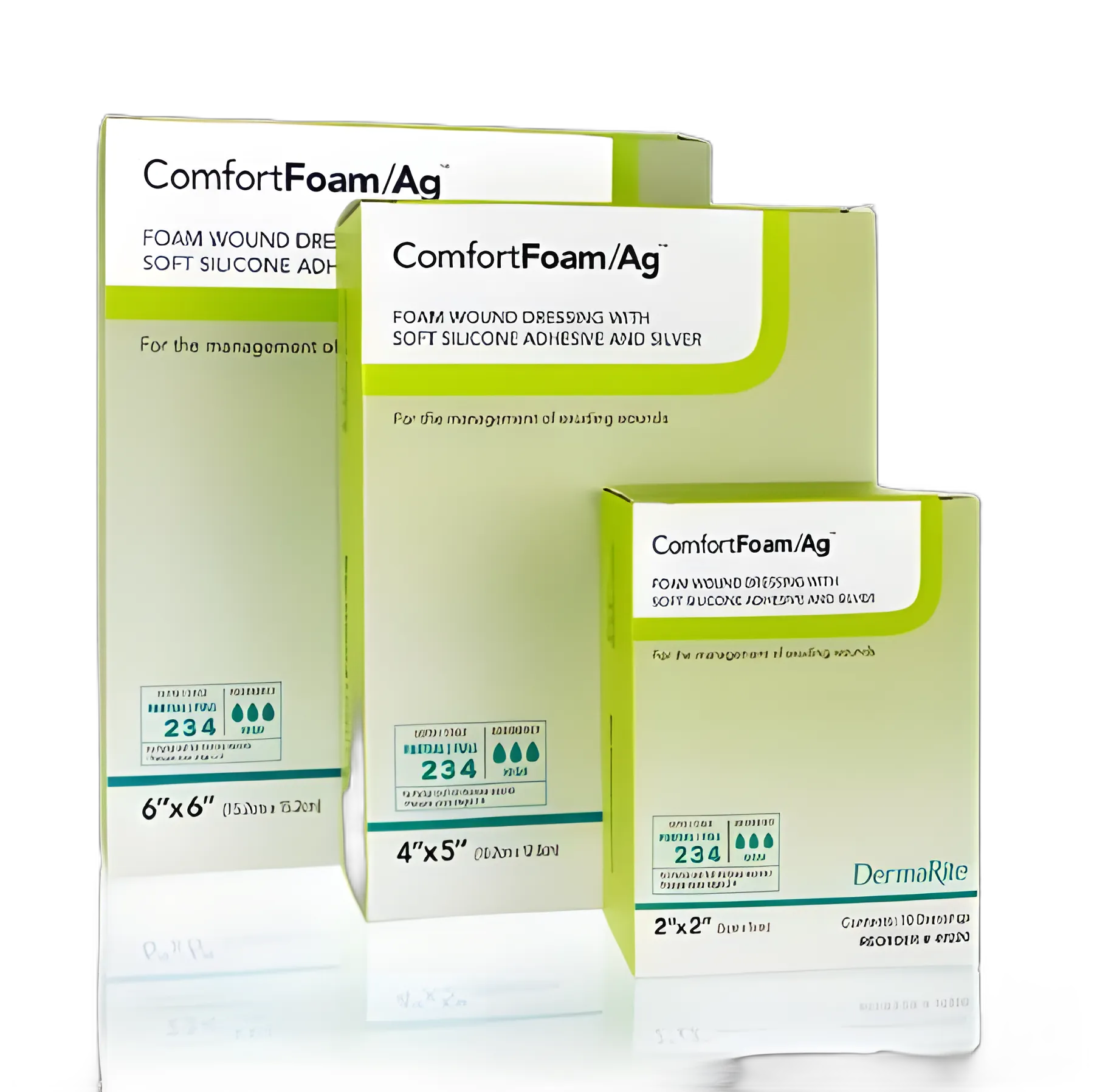 Silver Foam Dressing ComfortFoam/Ag™ 4x5 Inch Square Sterile for Advanced Wound Care