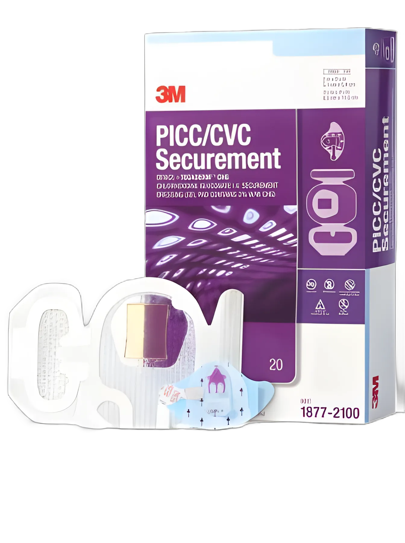 PICC/CVC Securement Device + Tegaderm™ with CHG IV Dressing 3M™ Tegaderm™ CHG (Chlorhexidine Gluconate) 3-1/2 X 4-1/2 Inch Sterile