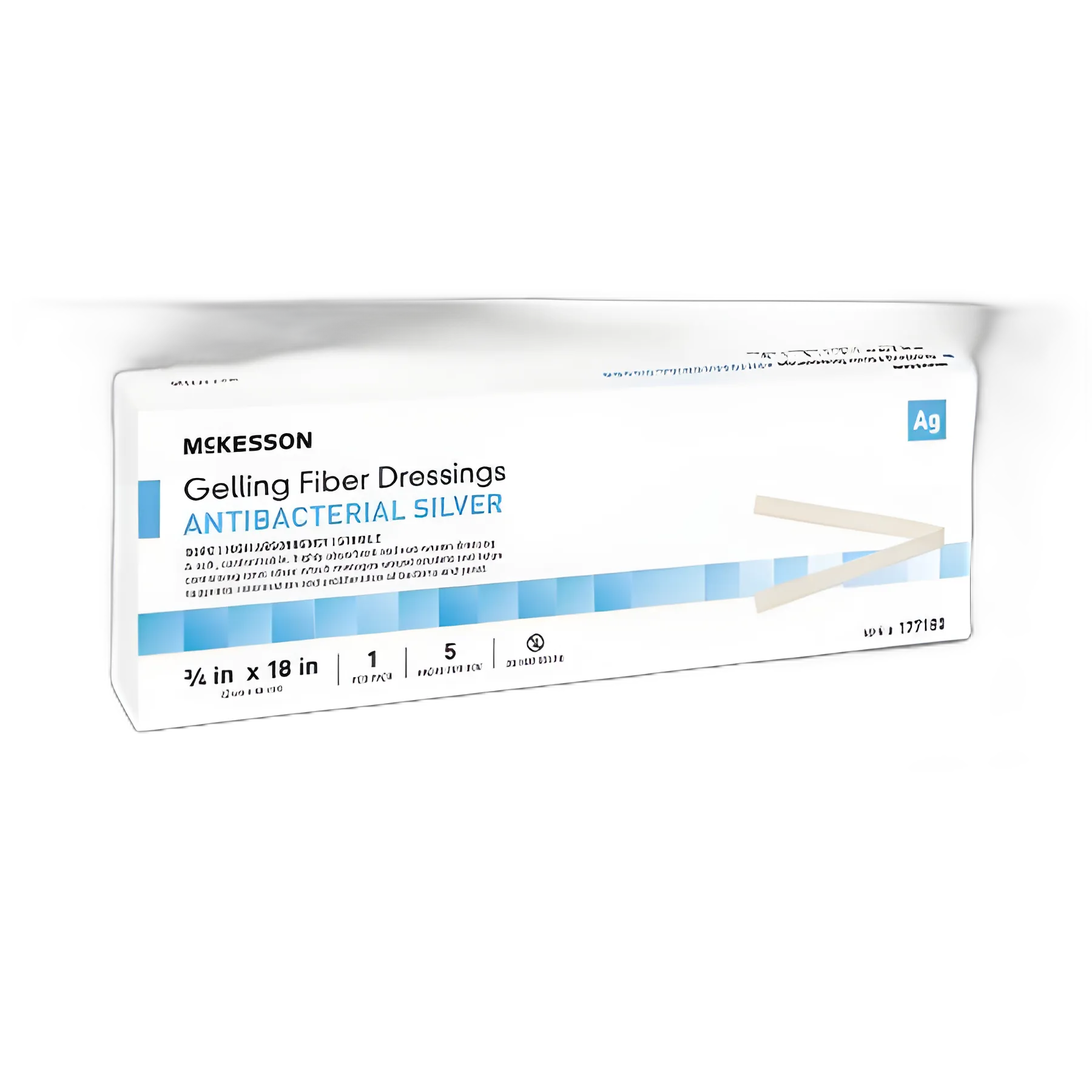 McKesson Silver Gelling Fiber Dressing 3/4 X 18 Inch Rope Sterile for Advanced Wound Care