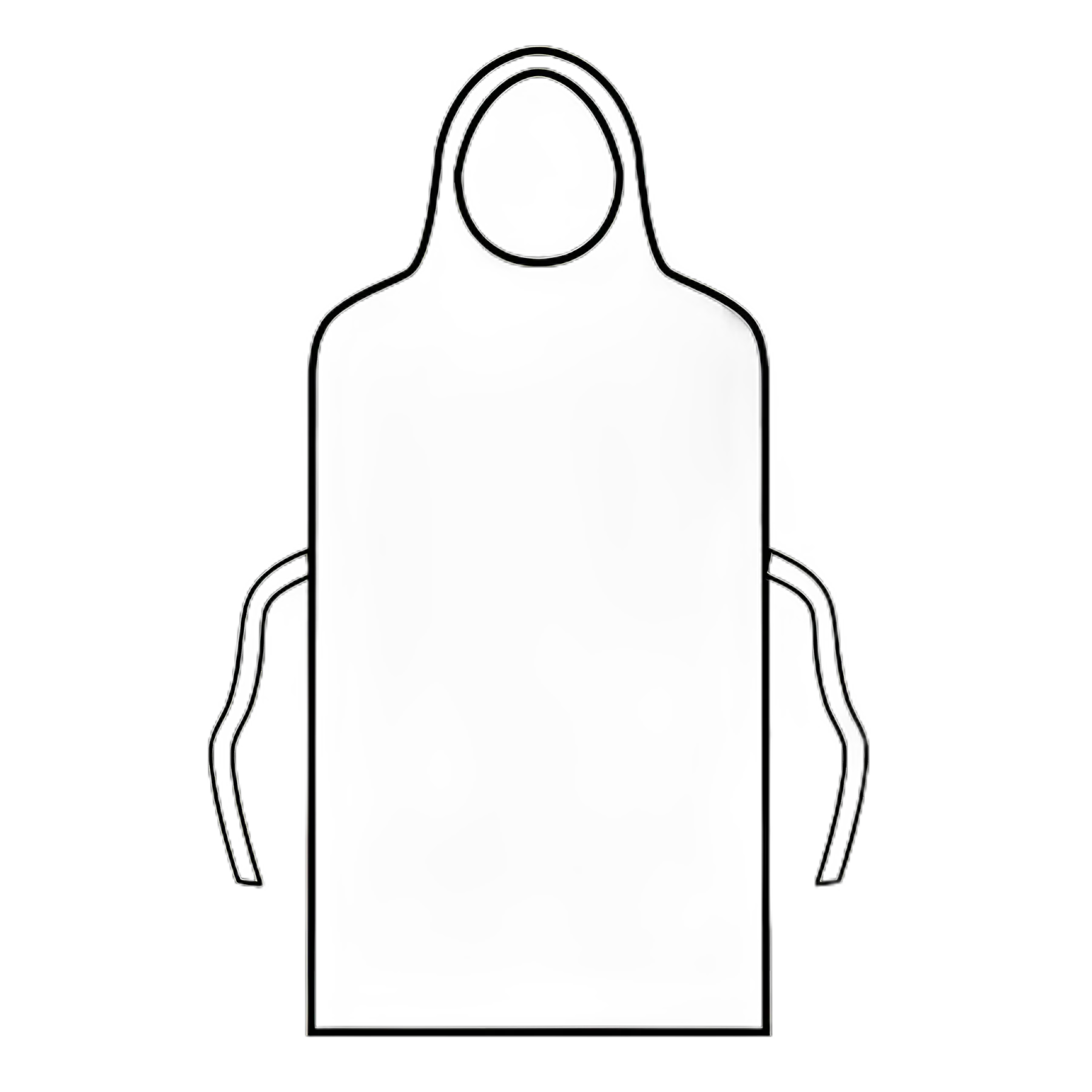 General Purpose Apron One Size Fits Most Bib Style White Disposable - 69350