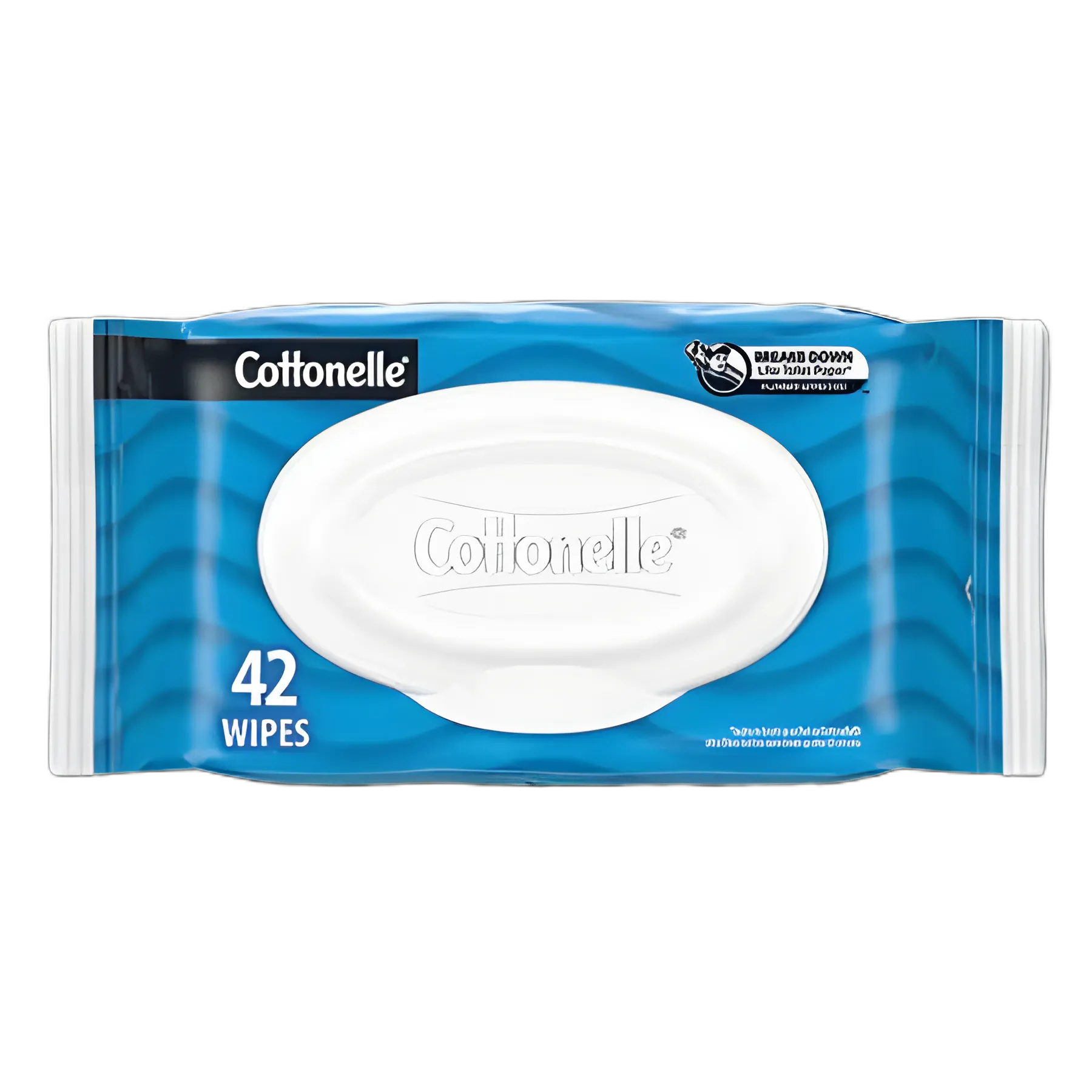 Fresh Care Flushable Cleansing Cloths, 1-Ply, 3.75 x 5.5, White, 42/Pack