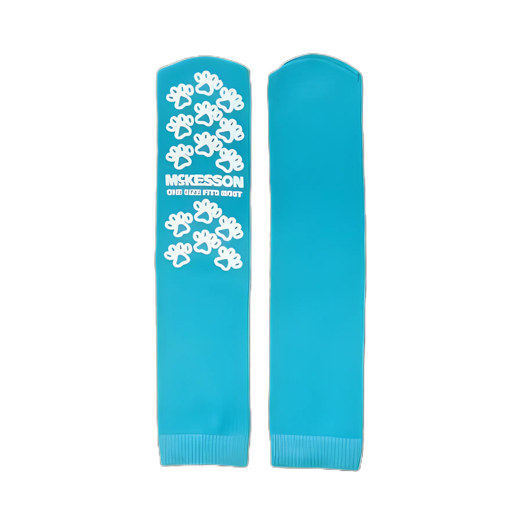 Slipper Socks McKesson Paw Prints® One Size Fits Most Teal Above the Ankle