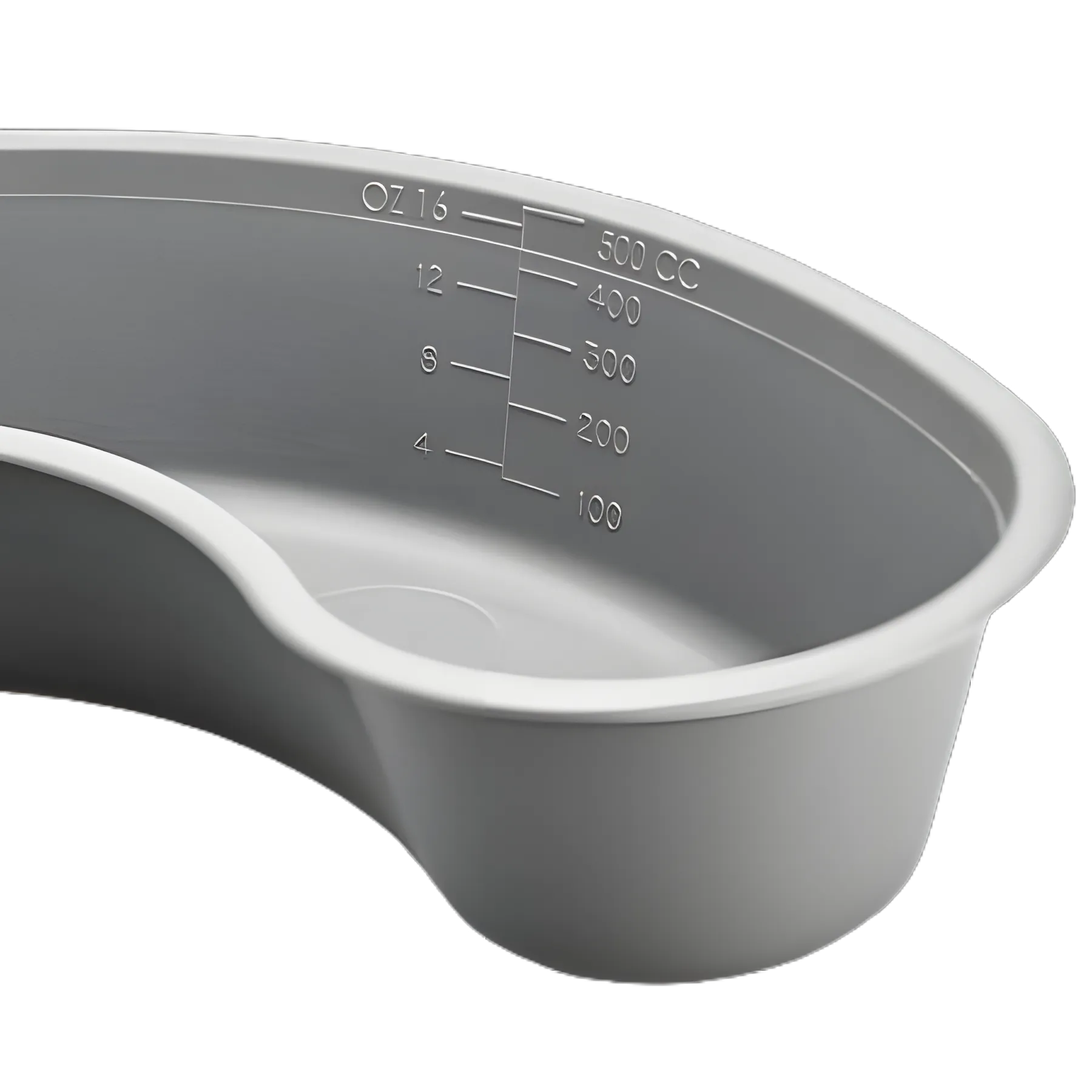 GMAX Gray Emesis Basin 500 cc - Latex-Free Plastic for Single Patient Use