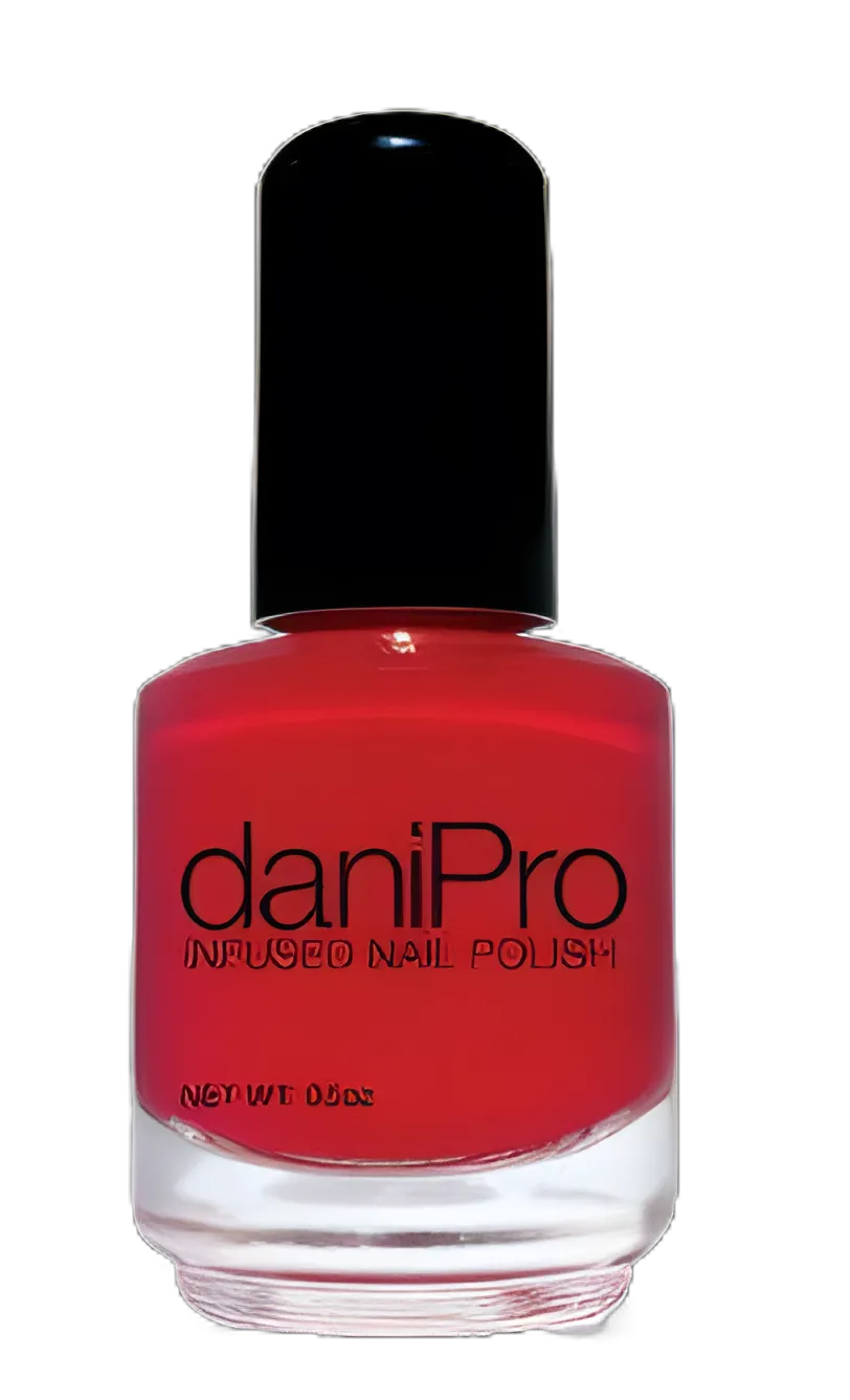 daniPro First Kiss Red Nail Polish 0.5 oz - Doctor Formulated, Undecylenic Acid Infused