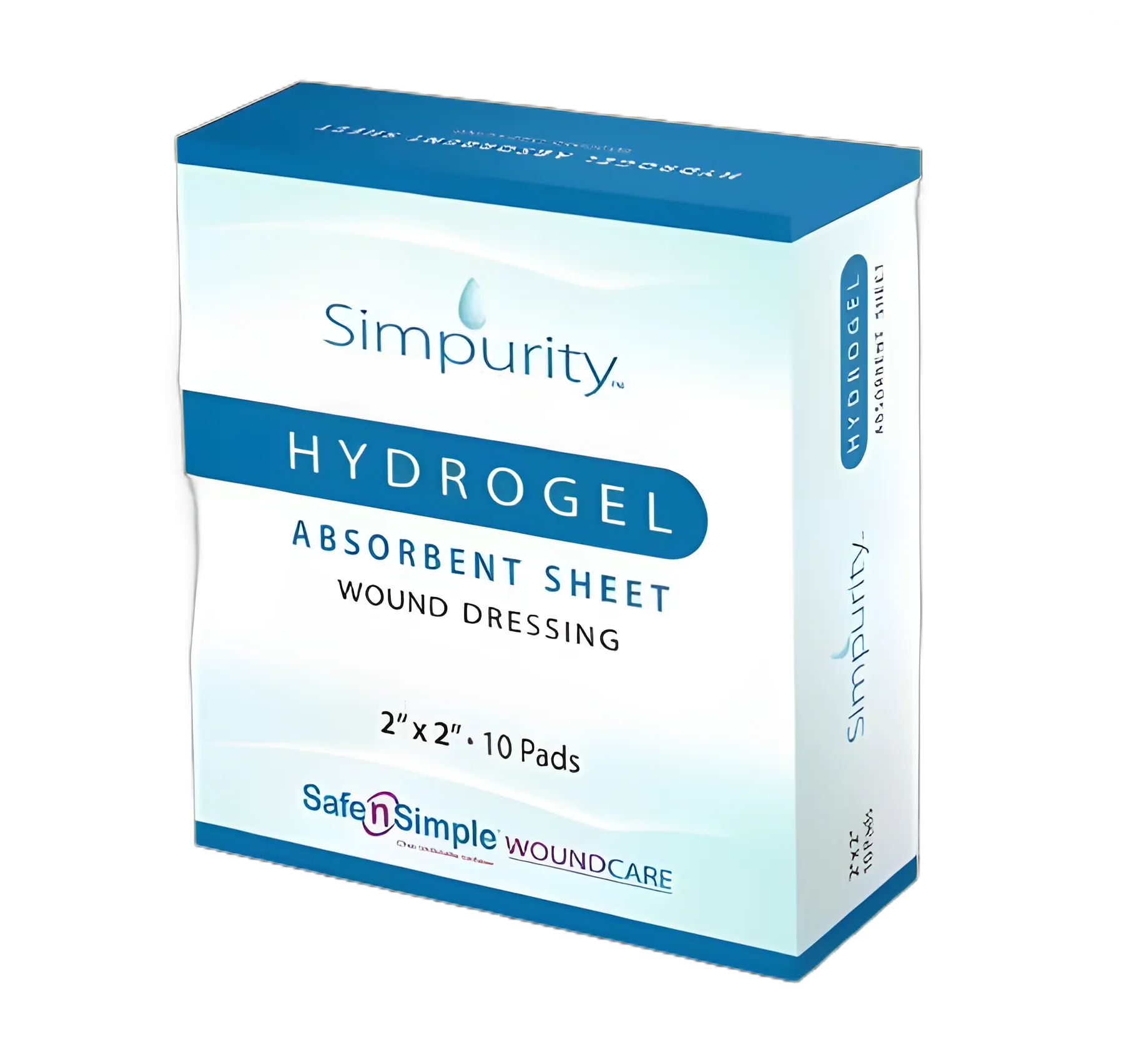 HydroGel Wound Dressing Sheet 2x2 Inch, Sterile, Absorbent - SNS58302 by Safe N Simple