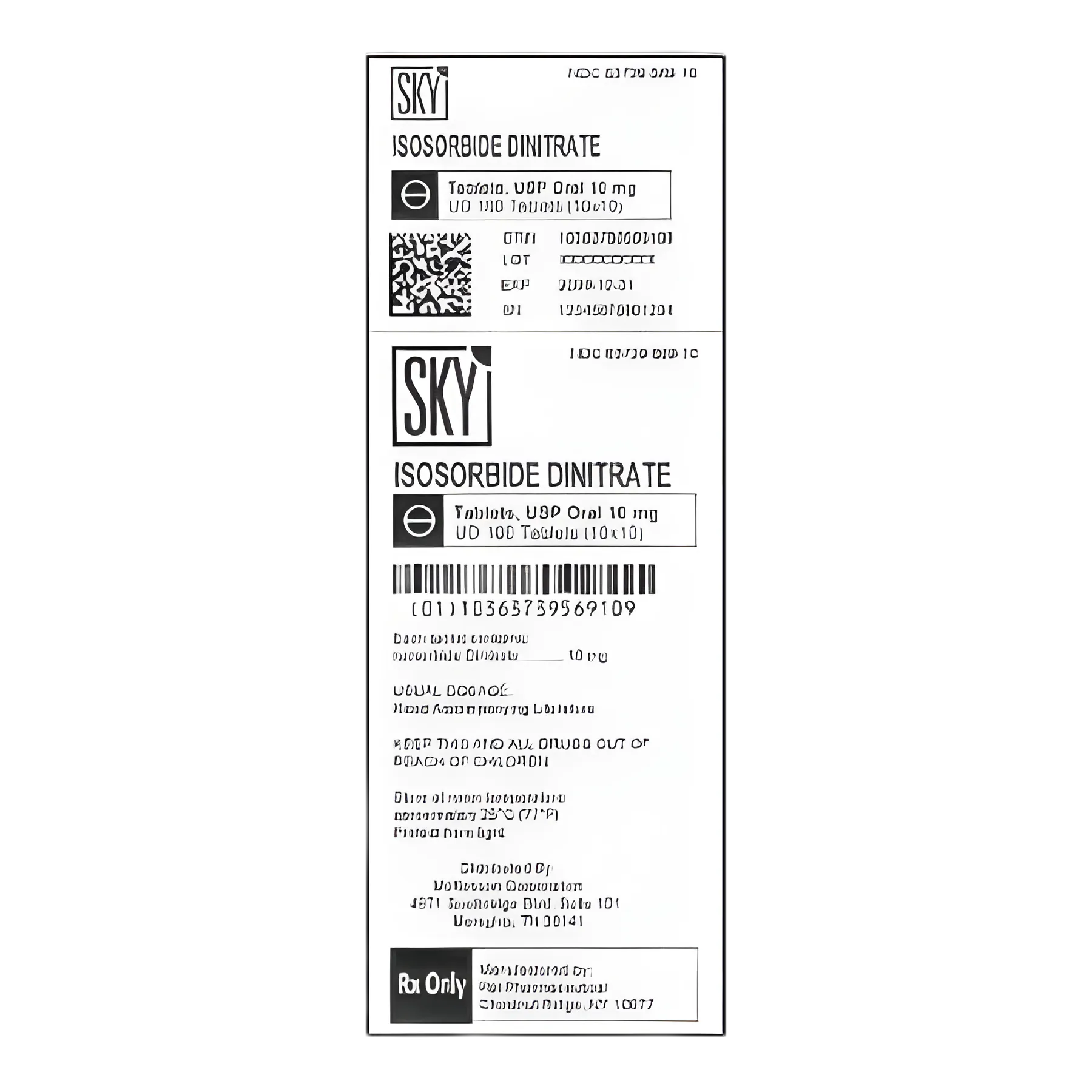 Isosorbide Dinitrate 10 mg Tablets - Nitrate Therapy for Heart Conditions, 100 Tablet Blister Pack