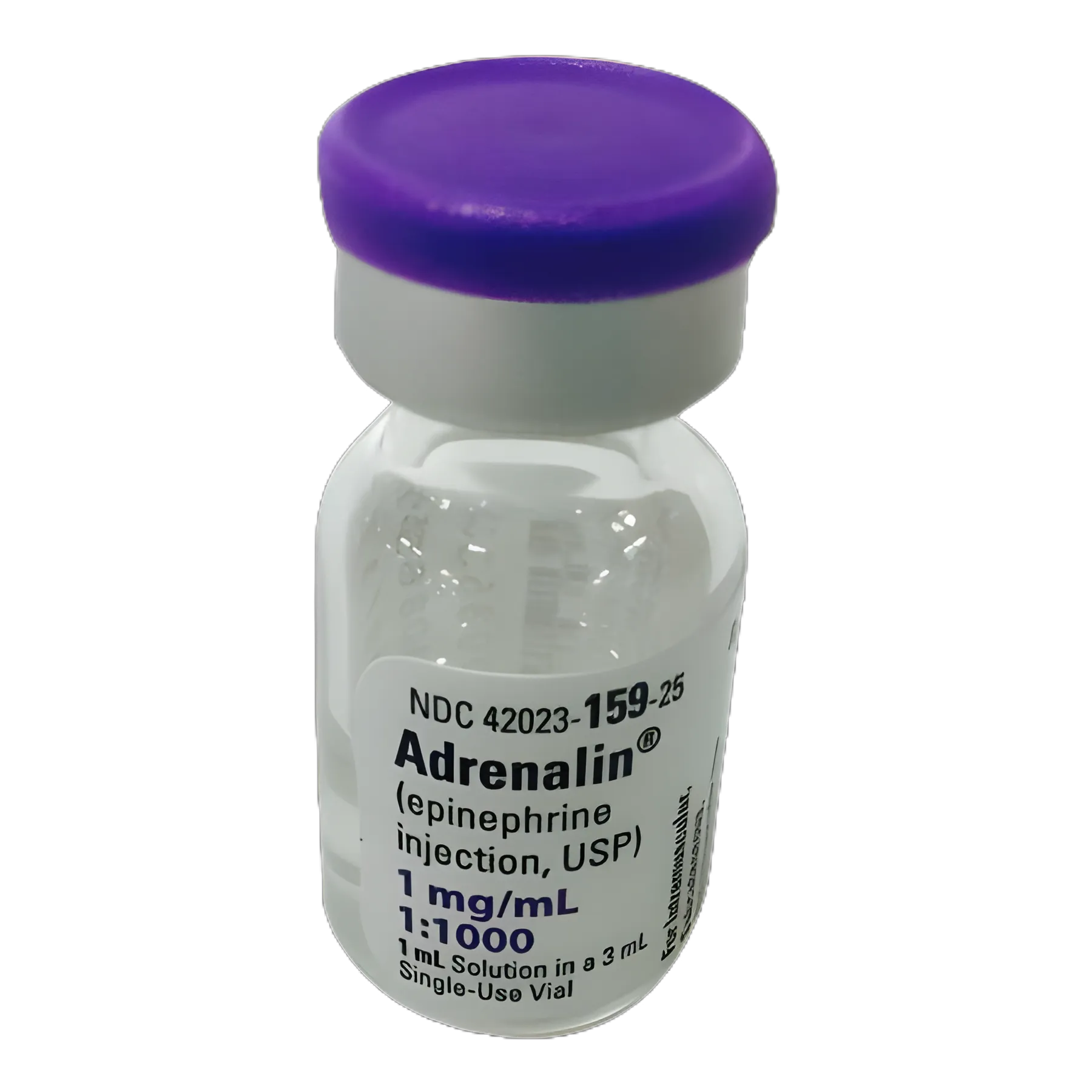 Adrenalin® Alpha and Beta Adrenergic Agonist Epinephrine 1 mg / mL (1:1000) Injection Single-Use Vial 1 mL - 42023015925