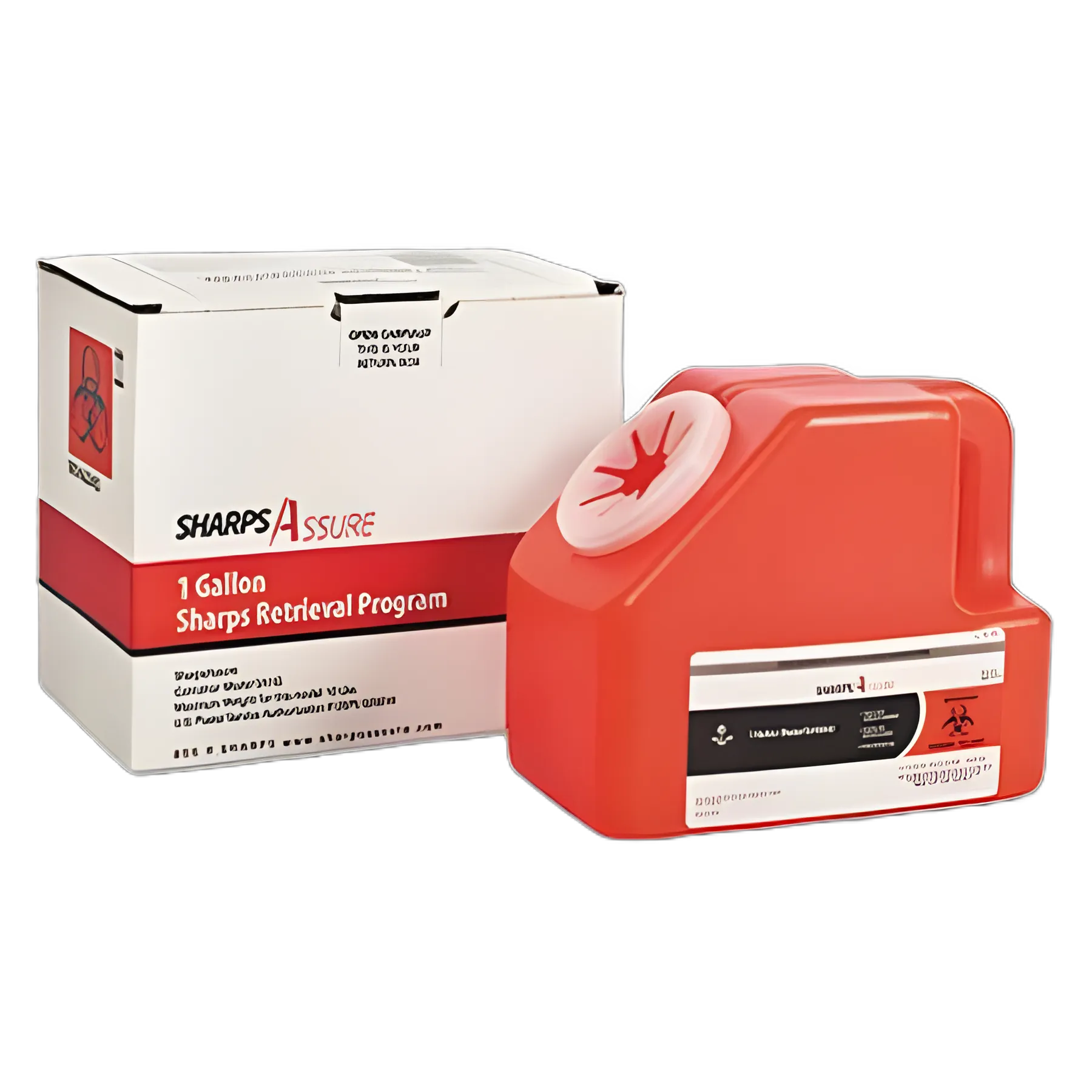 Sharps Retrieval Program Containers, 1 Gallon, Red - Cardboard/Plastic for Safe Sharps Disposal