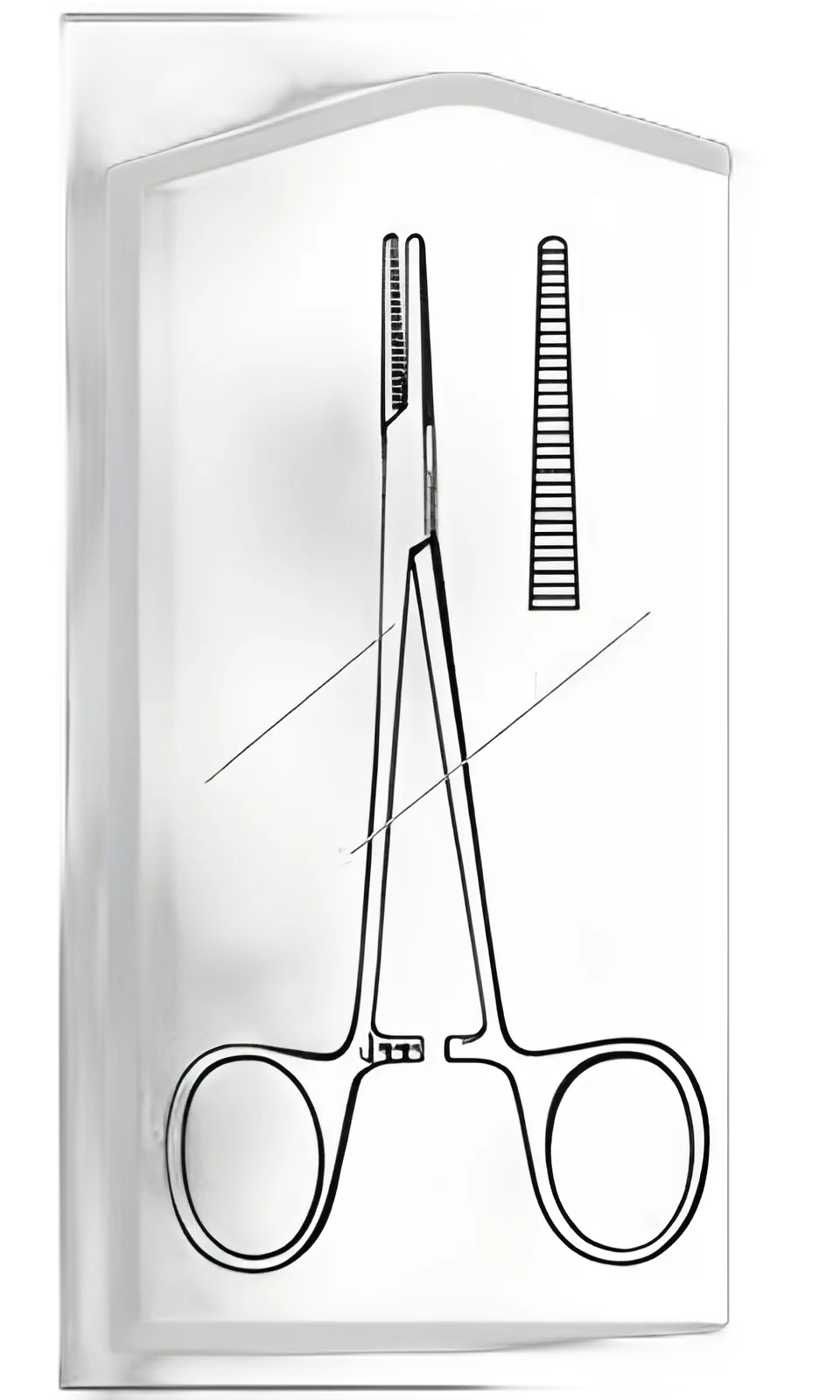 Mosquito Forceps Merit™ Halsted 5 Inch - Mid Grade Stainless Steel, Sterile, Straight Serrated Tips