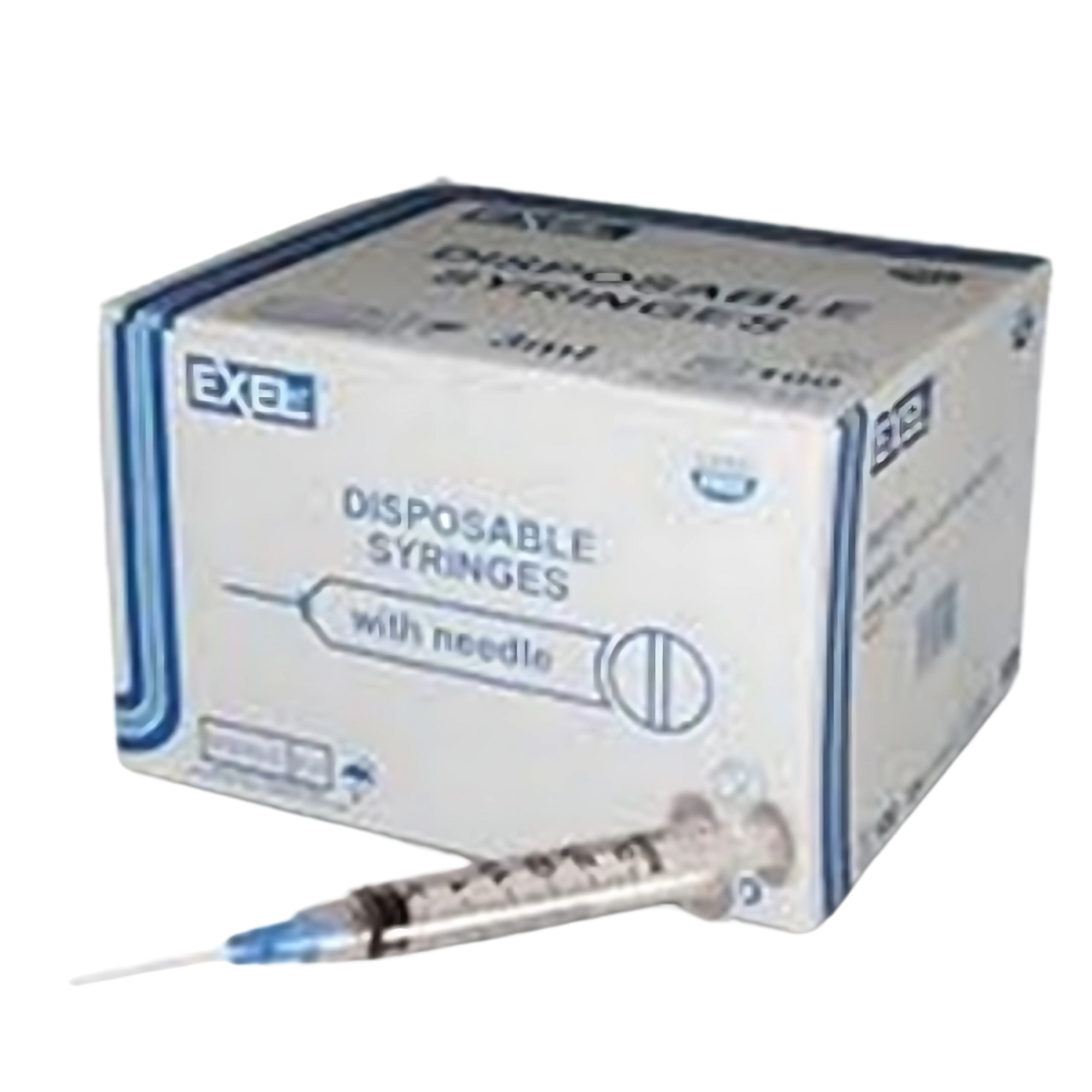 Exel #26111 Standard Hypodermic Syringe with Needle, Luer Lock, 3cc, Low Dead Space Plunger, 25G x 1"