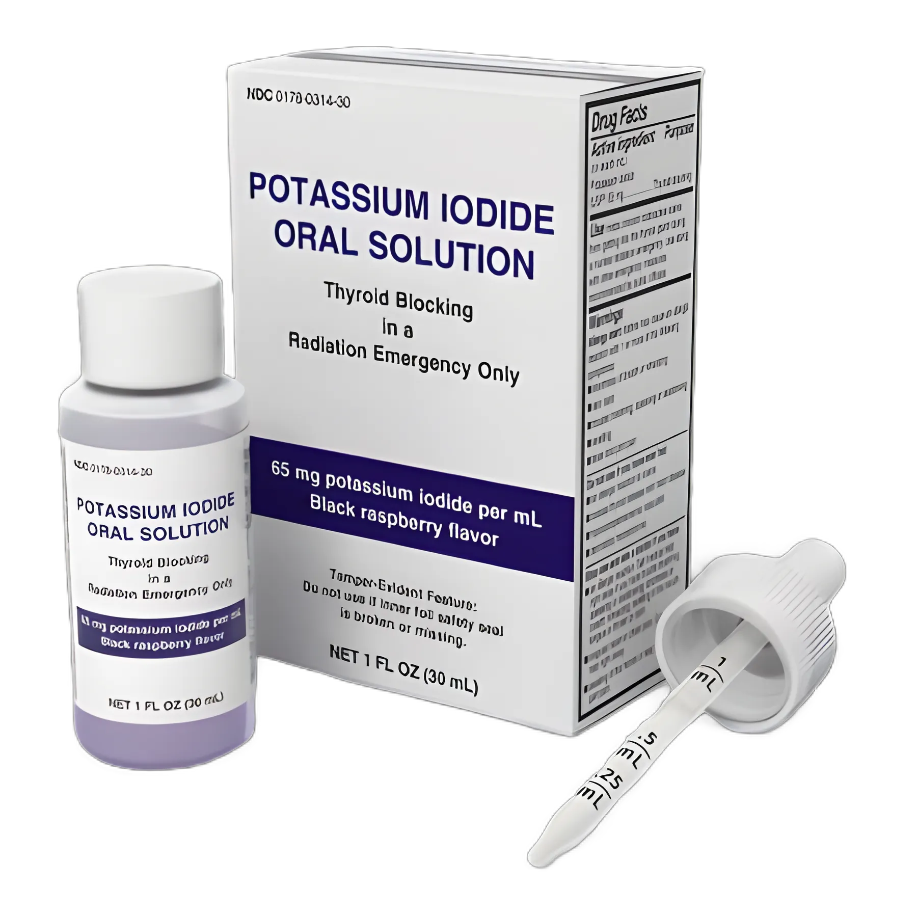 Potassium Iodide 65mg/mL Solution for Thyroid Protection - 30mL Dropper Bottle